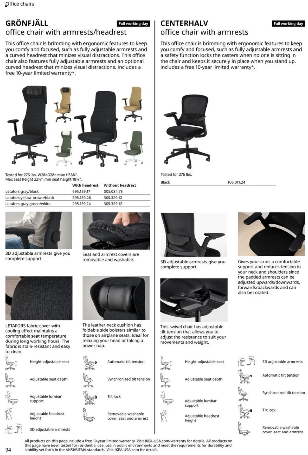IKEA Office Brochure 2025 - valid from 01.03.2025 | Page: 94 | Products: Chair, Swivel, Suit, Cushion
