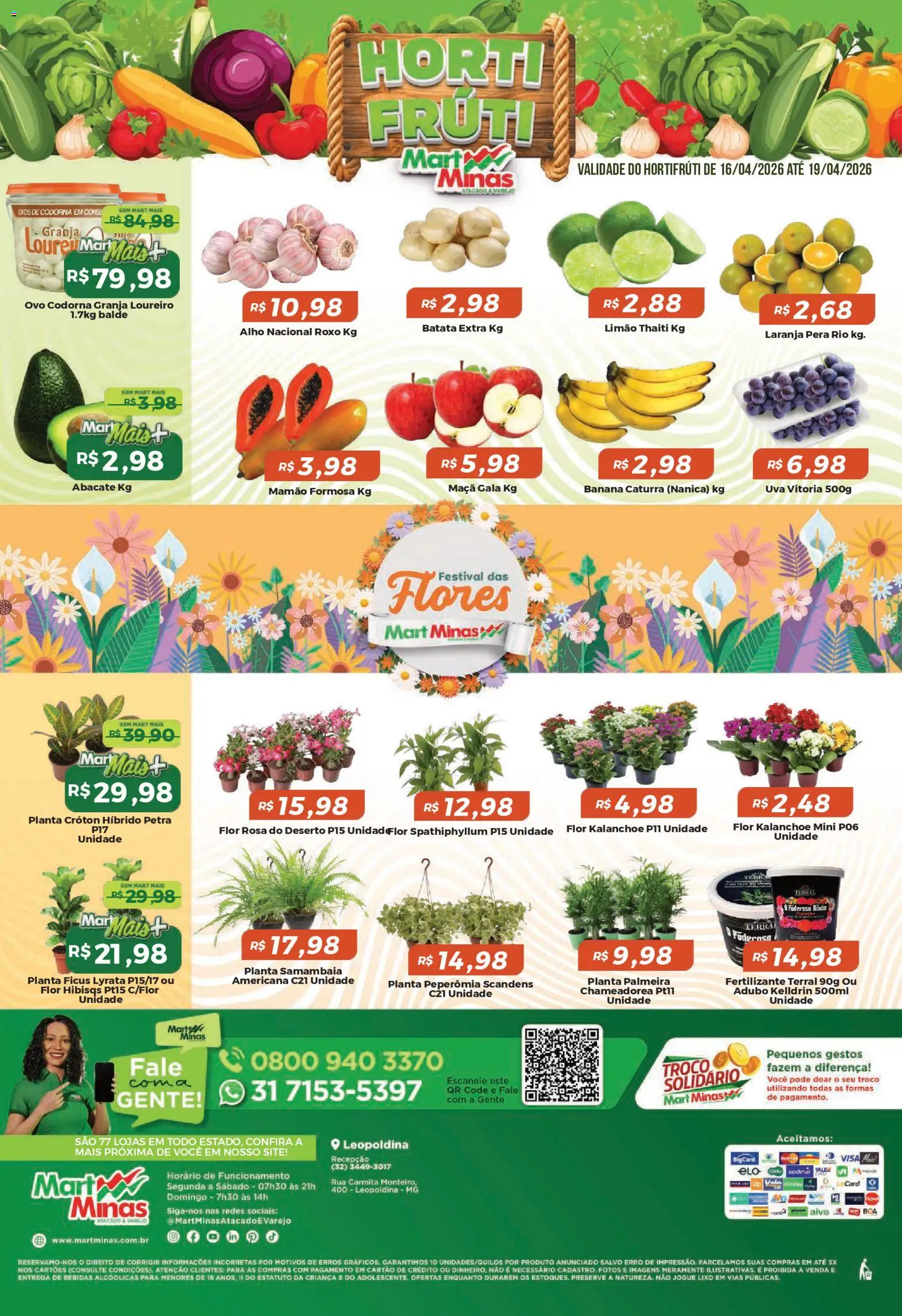 Mart Minas Folheto - válido de 16.04.2026 | Página: 8 | Produtos: Alho, Mamão, Ovos de codorna, Balde