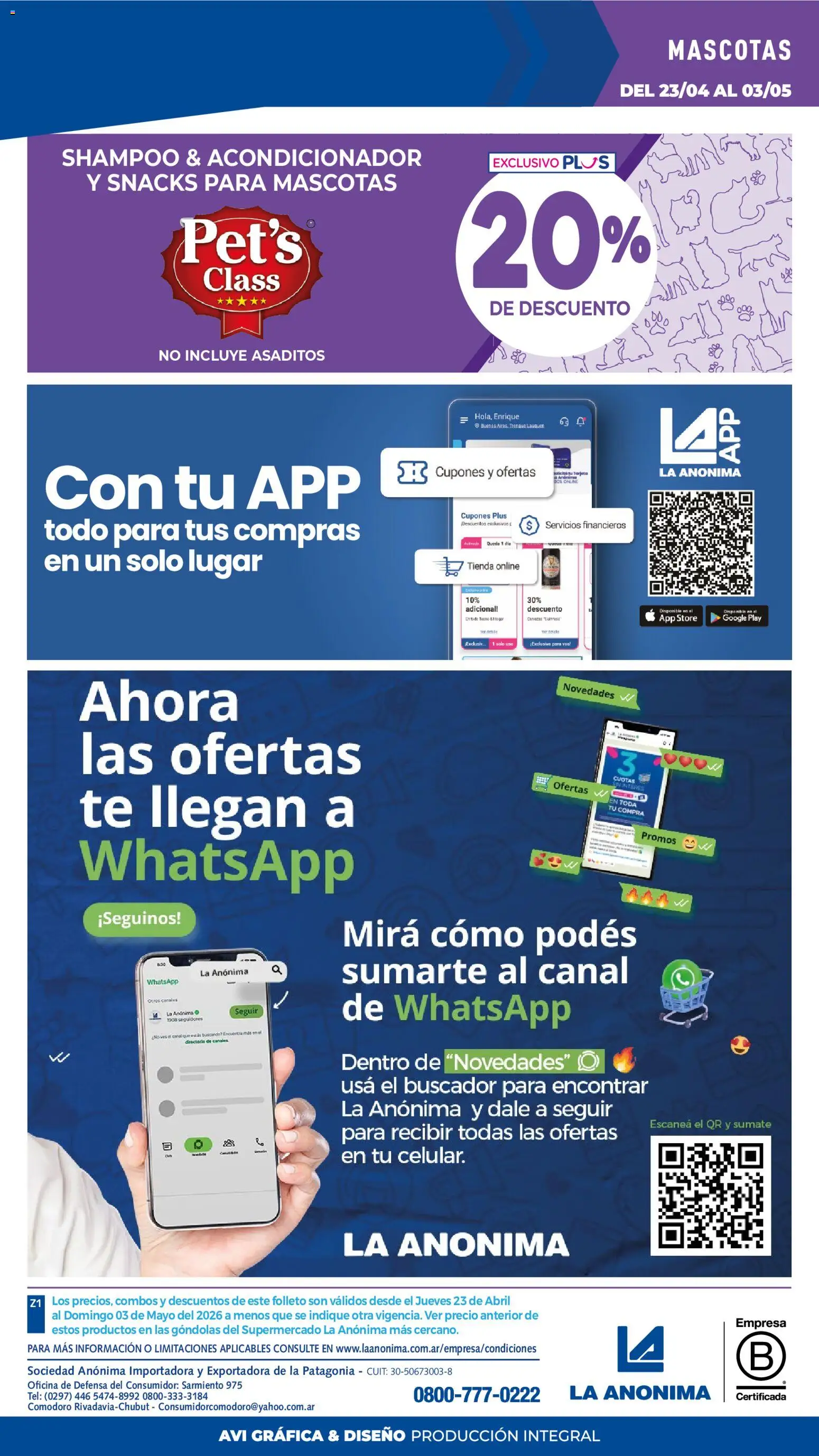 La Anonima catálogo │ válido desde el 23.04.2026 | Página: 39 | Productos: Shampoo, Acondicionador, Té