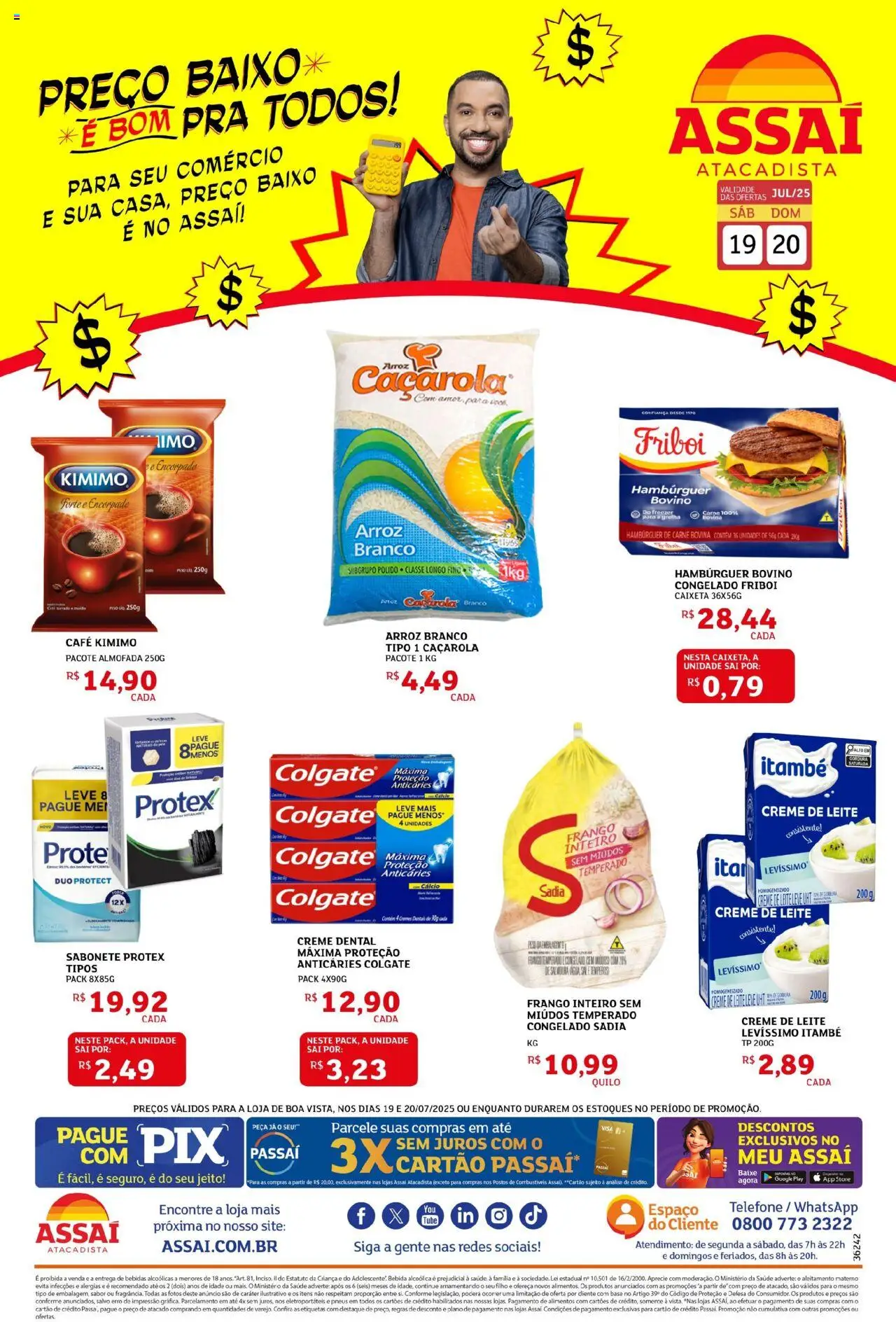 Assaí Atacadista Folheto - válido de 19.07.2025 | Página: 1 | Produtos: Freezer, Pneus, Base, Sabonete