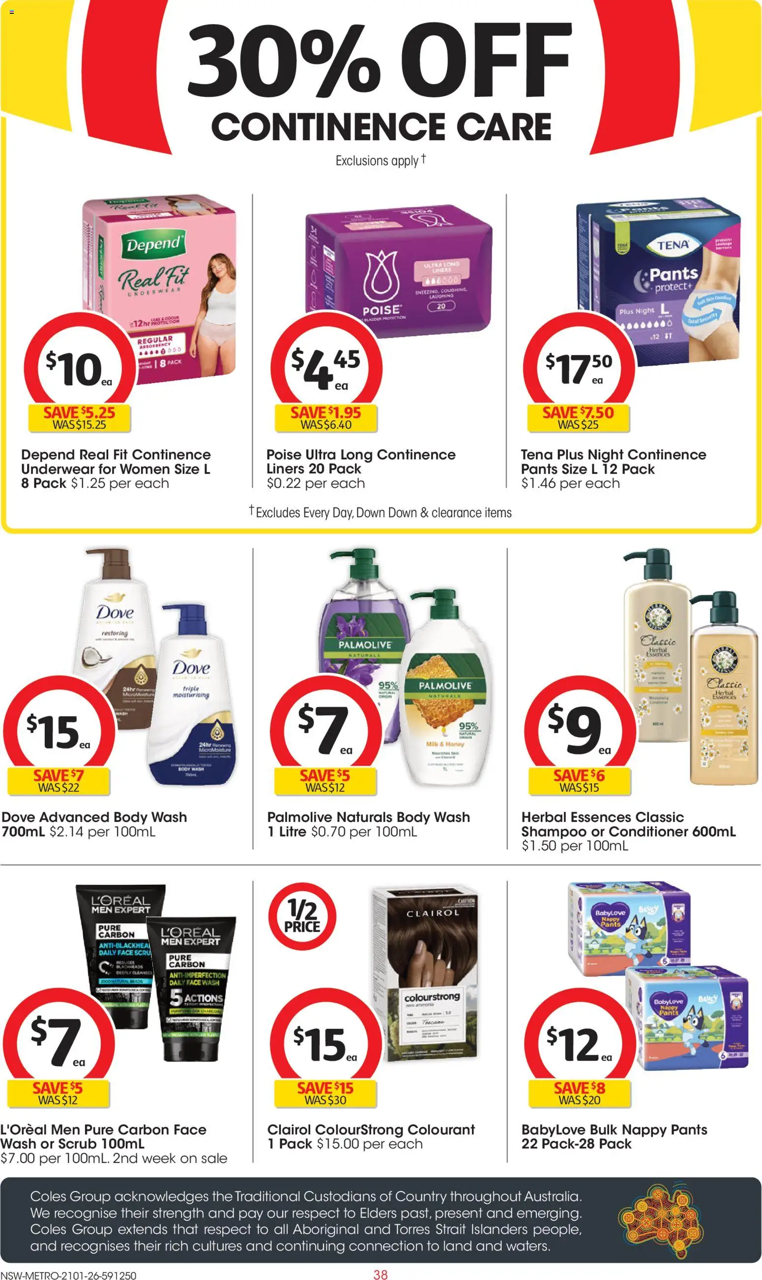 Coles catalogue - valid from 21.01.2026 | Page: 38 | Products: Milk, Conditioner, Pants, Underwear