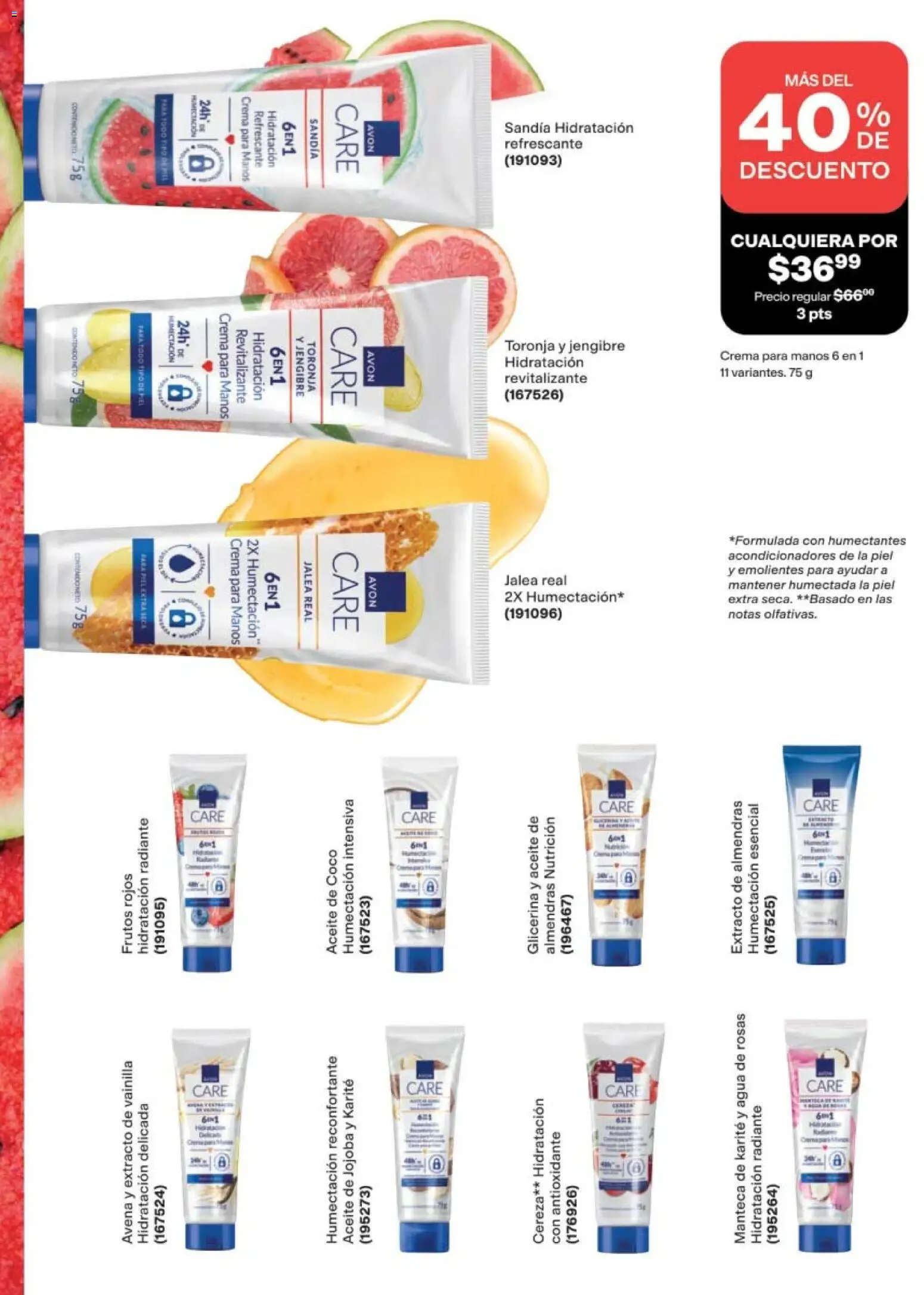 Nuevas ofertas de AVON válidas en toda la República Mexicana desde el 24.04.2026. ¡Encuentra las mejores ofertas en AVON campaña 7 2026! | Página: 153 | Productos: Sandía, Avena, Agua, Toronja