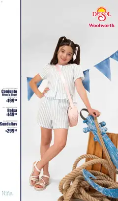 Vista previa de Del Sol y Woolworth catálogo Luce la Primavera, nuevo folleto de la tienda, válido en México a partir del 26.02.2026 | Página: 29 | Productos: Blusa, Conjunto, Short, Sandalias
