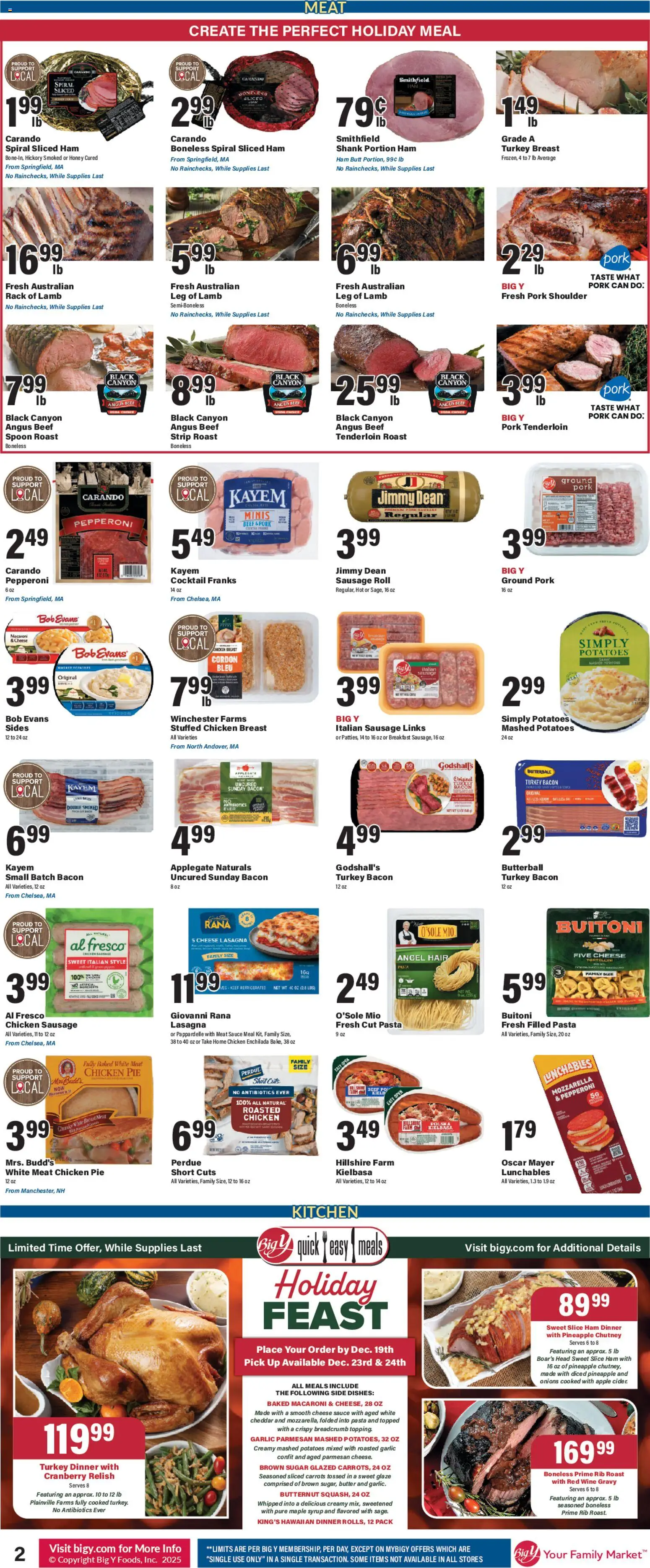 Big Y Weekly Ad - valid from 18.12.2025 | Page: 3 | Products: Wine, Pasta, Potatoes, Sausage
