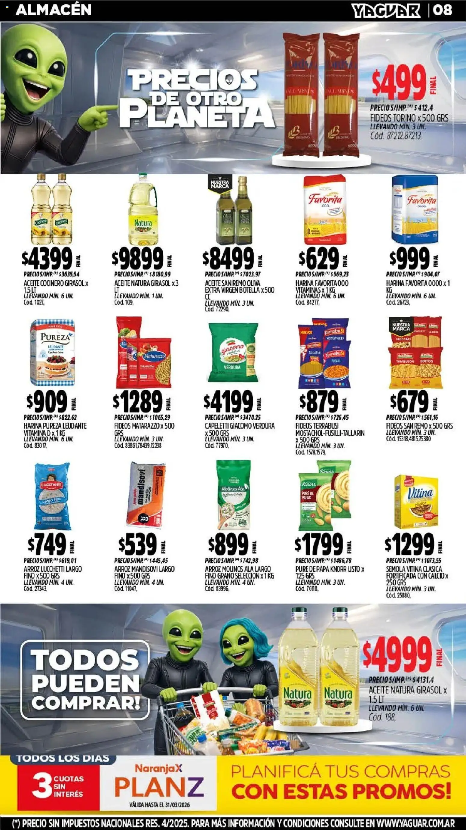 Yaguar - Oferta Semanal Córdoba │ válido desde el 09.03.2026 | Página: 8 | Productos: Vitaminas, Botella, Papa, Oliva