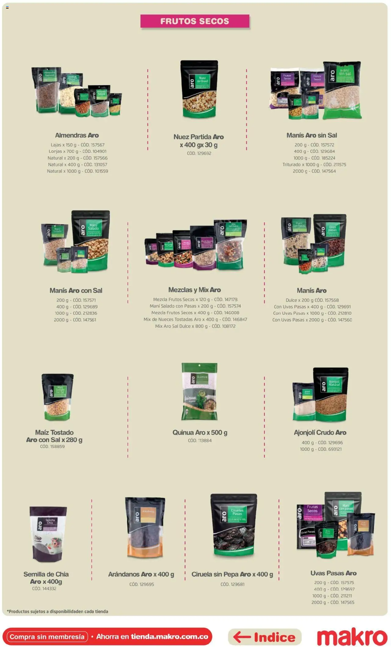 Makro revista - valida desde el 16.04.2025 | Página: 45 | Productos: Nueces, Maiz, Uvas pasas, Nuez