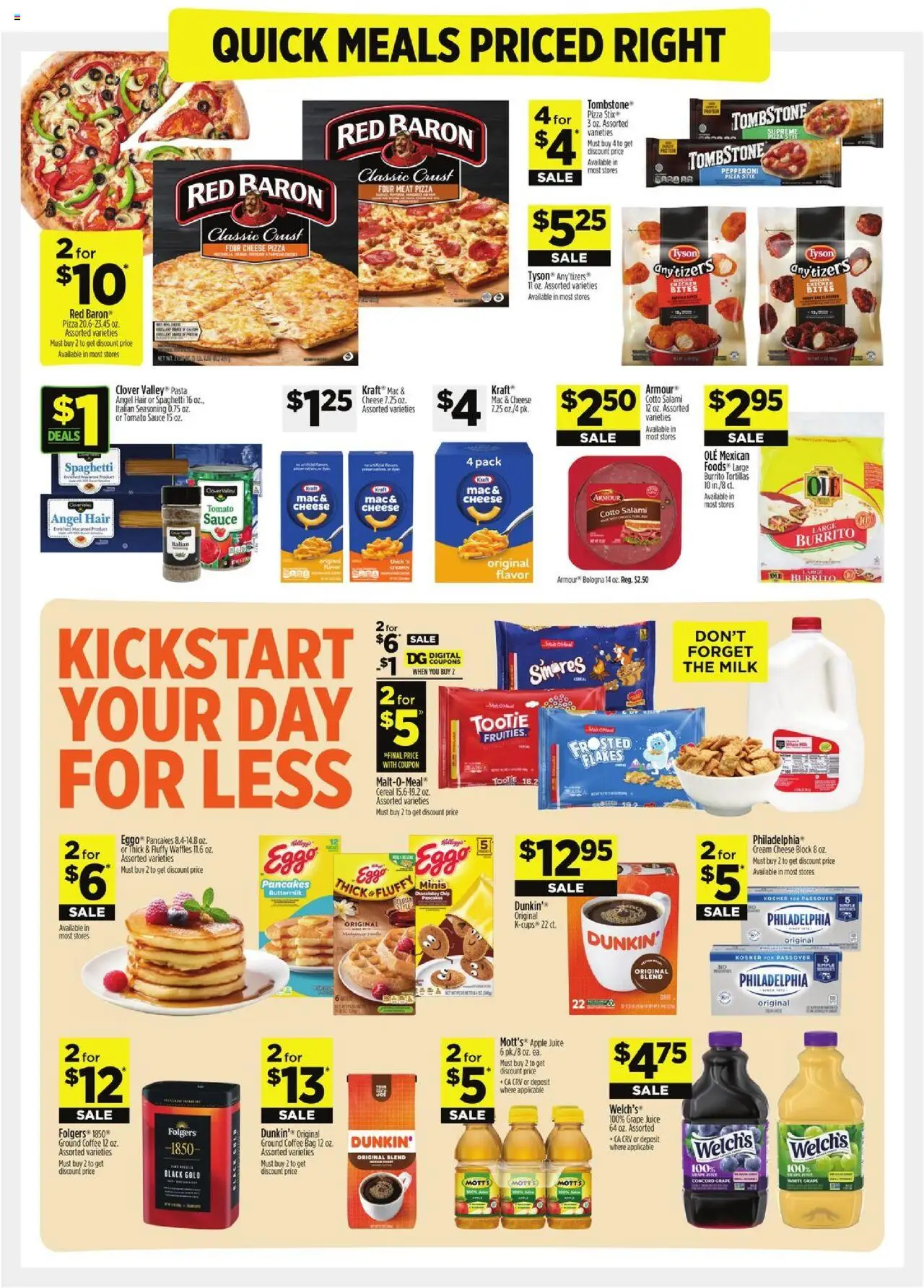 Dollar General Weekly Ad - valid from 08.06.2025 | Page: 5 | Products: Juice, Pasta, Sauce, Bag