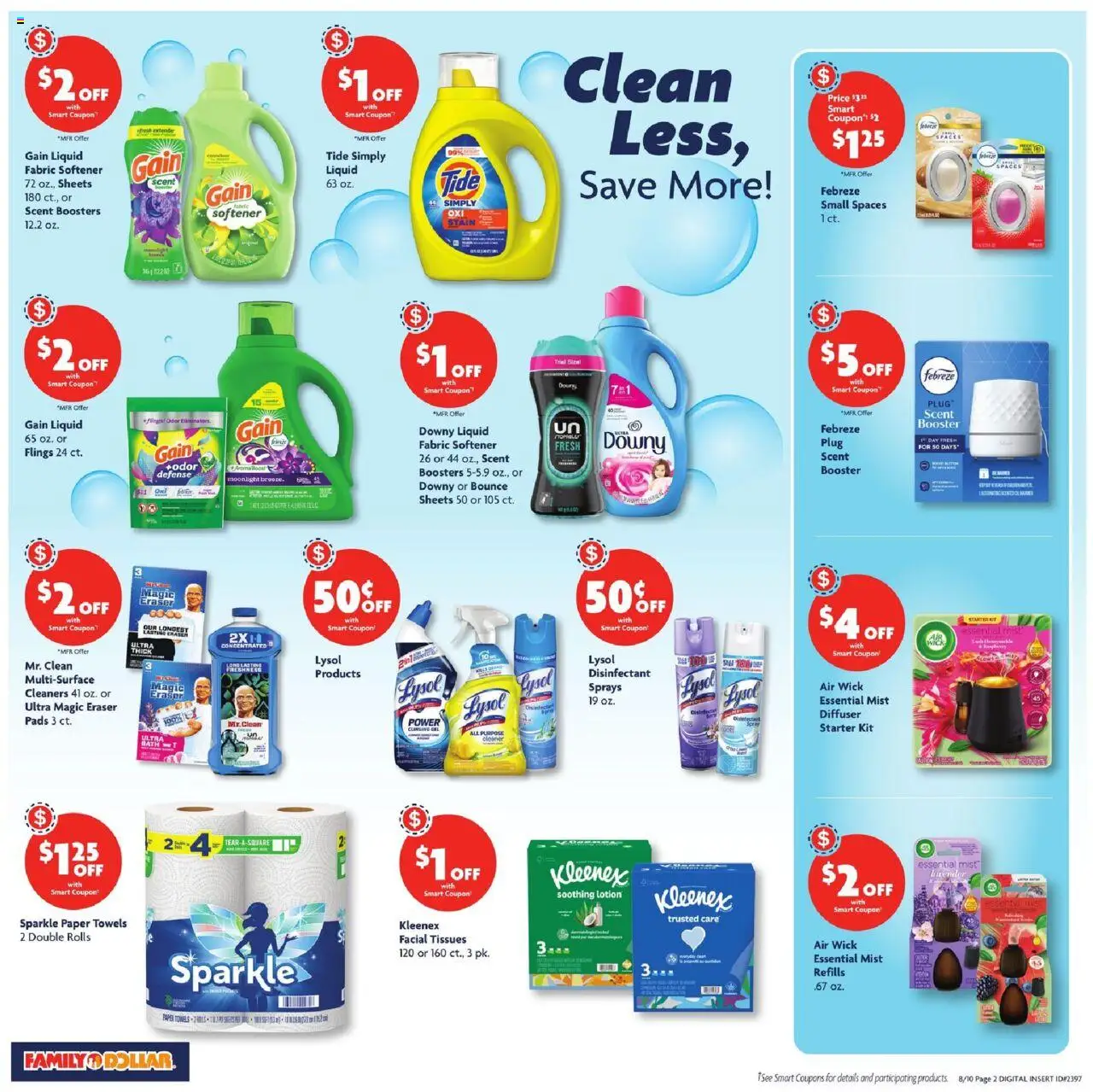 Family Dollar Weekly Ad - valid from 10.08.2025 | Page: 6 | Products: Eraser, Fabric softener, Pads, Starter