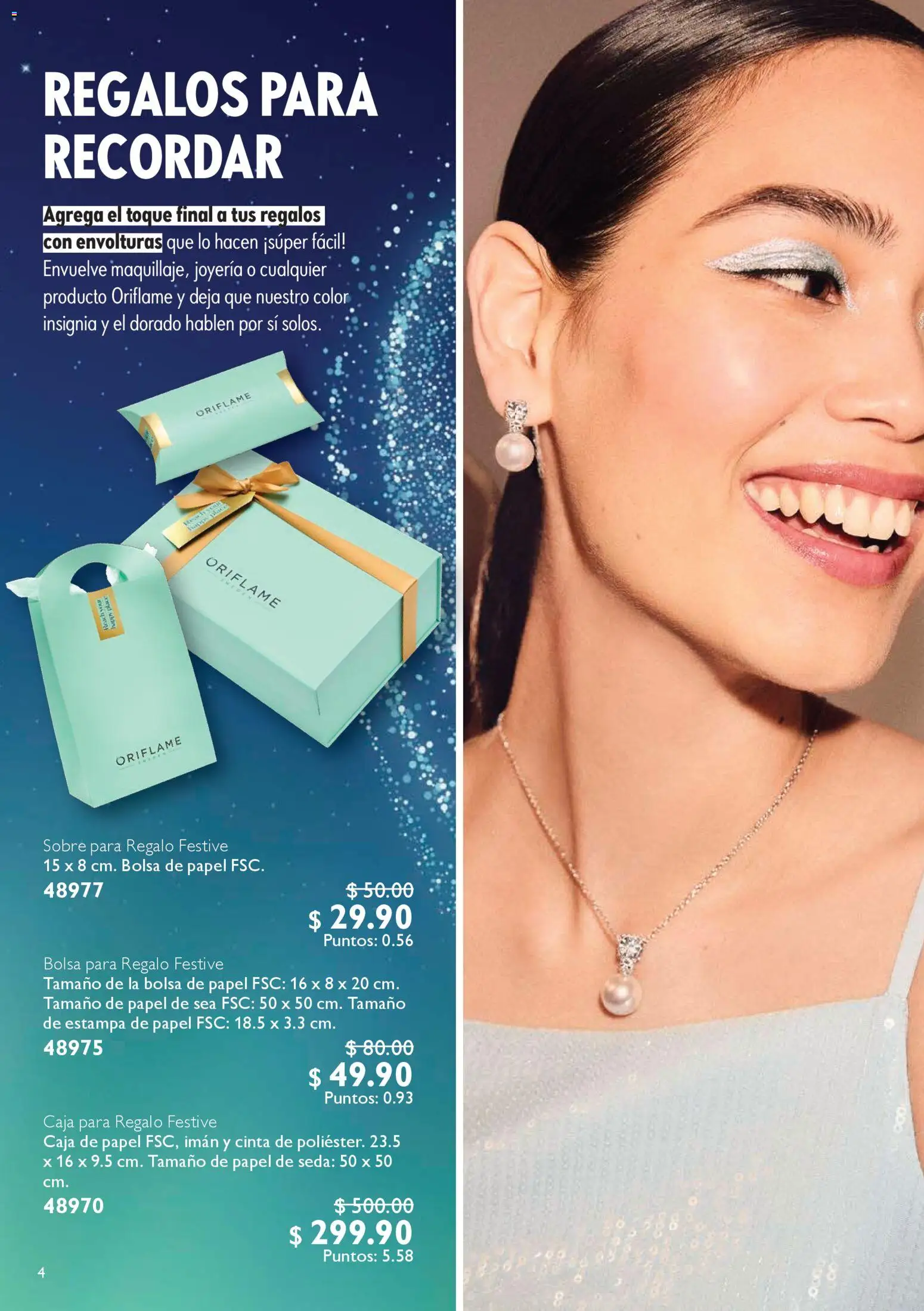 Nuevas ofertas de Oriflame válidas en toda la República Mexicana desde el 06.12.2025. ¡Encuentra las mejores ofertas en Oriflame campaña 12 2025! | Página: 4 | Productos: Imán, Bolsa, Caja, Sobre