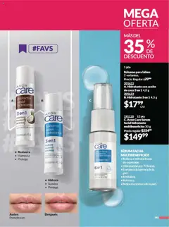 Nuevas ofertas de AVON válidas en toda la República Mexicana desde el 13.09.2025. ¡Encuentra las mejores ofertas en A. Hidratante con aceite de coco 3 en 1, Hidratante con aceite de coco 3 en 1 4,0 g! | Página: 224 | Productos: Serum, Aceite, Bálsamo, Vitaminas