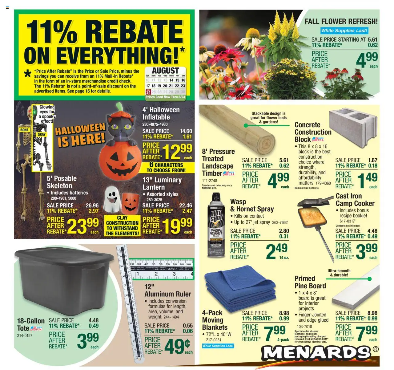 Menards Weekly Ad - valid from 14.08.2025 | Page: 1 | Products: Cooker, Weight, Iron