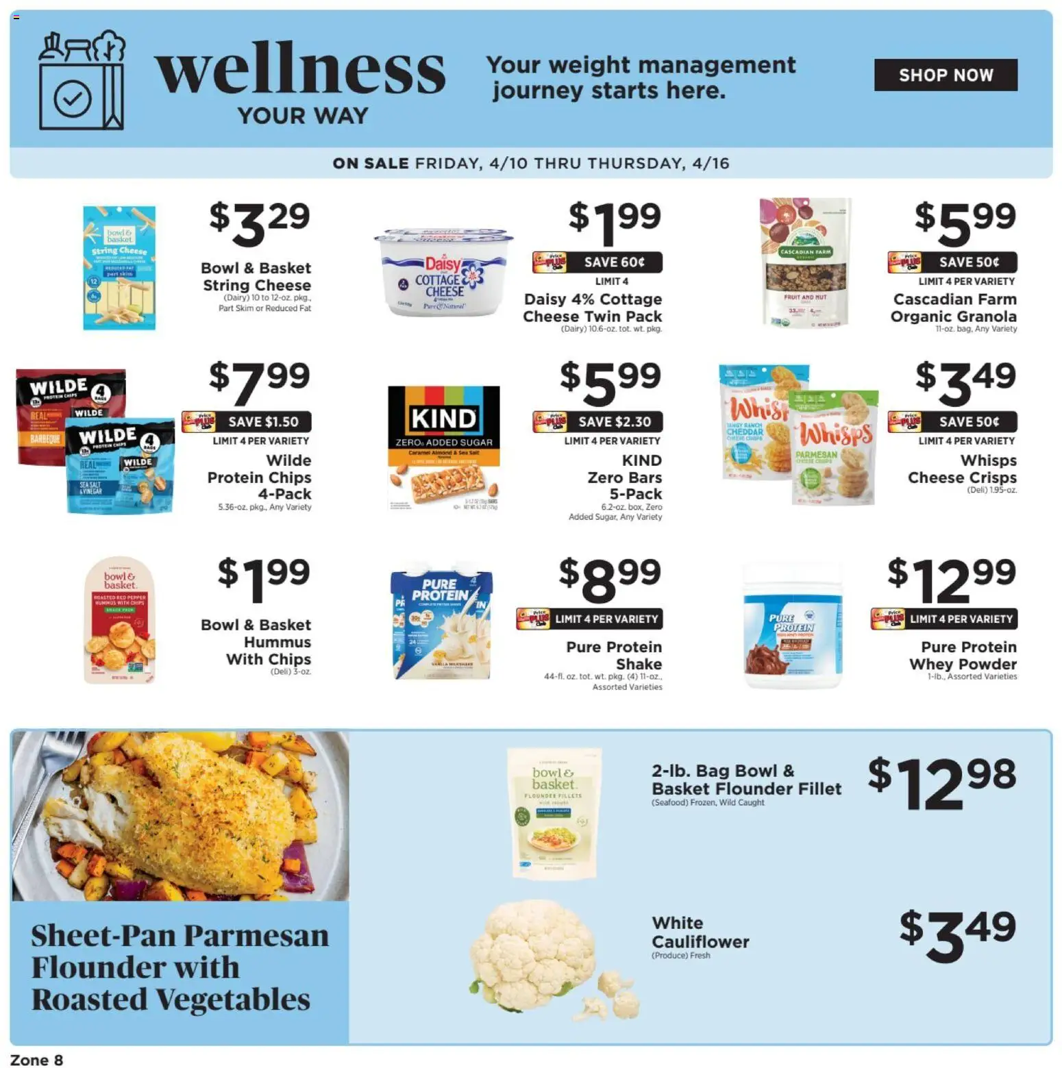 ShopRite Shop Wellness - valid from 10.04.2026 | Page: 1 | Products: Cheese, Chips, Vegetables, Cauliflower