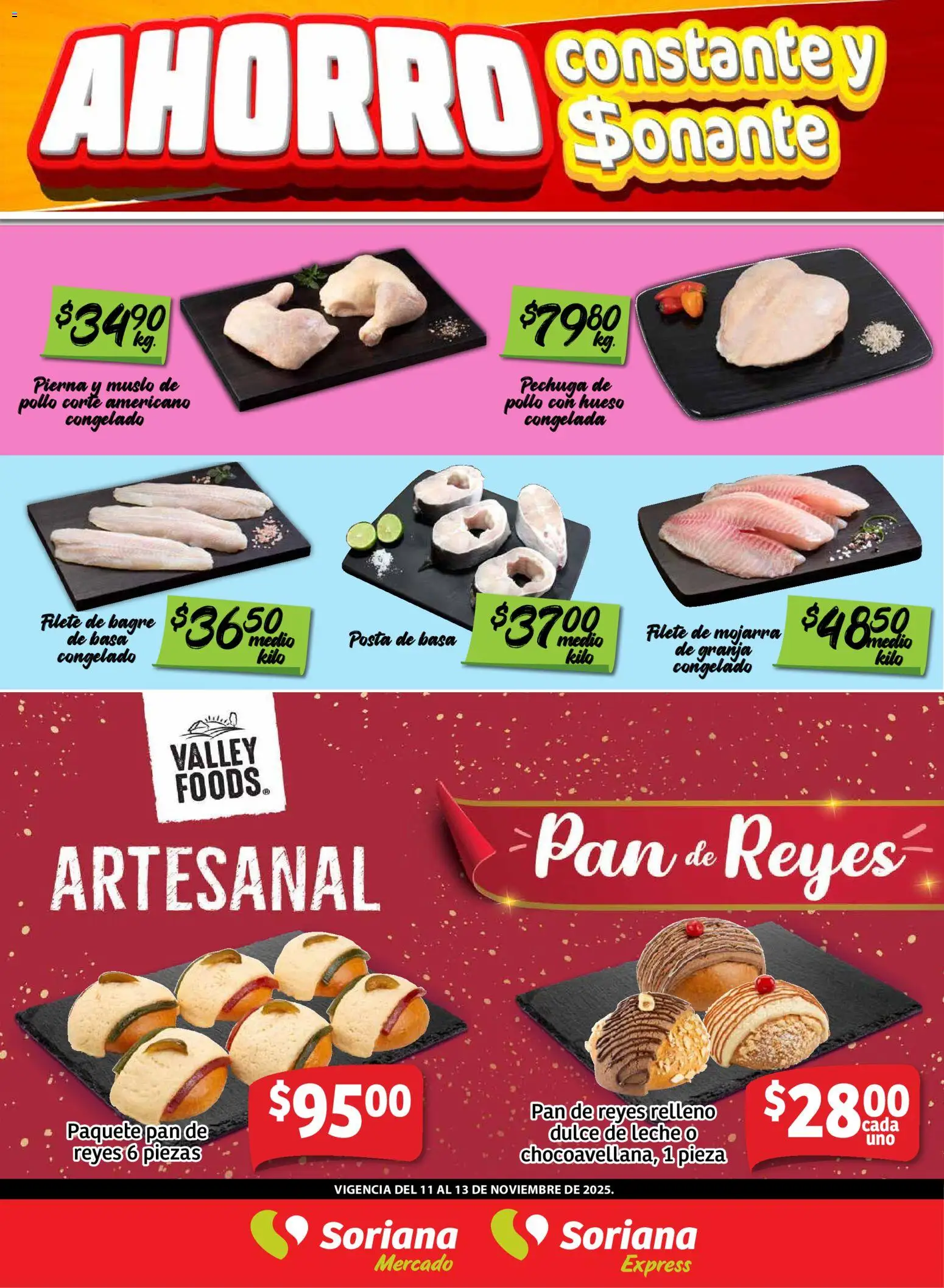 Nuevas ofertas de Soriana válidas en toda la República Mexicana desde el 11.11.2025. ¡Encuentra las mejores ofertas en Soriana - Frescos del Mandado Mercado: Ver, Tab, Chis, Camp, Yuc y Q. Roo! | Página: 2 | Productos: Pollo, Dulce de leche, Leche, Pan