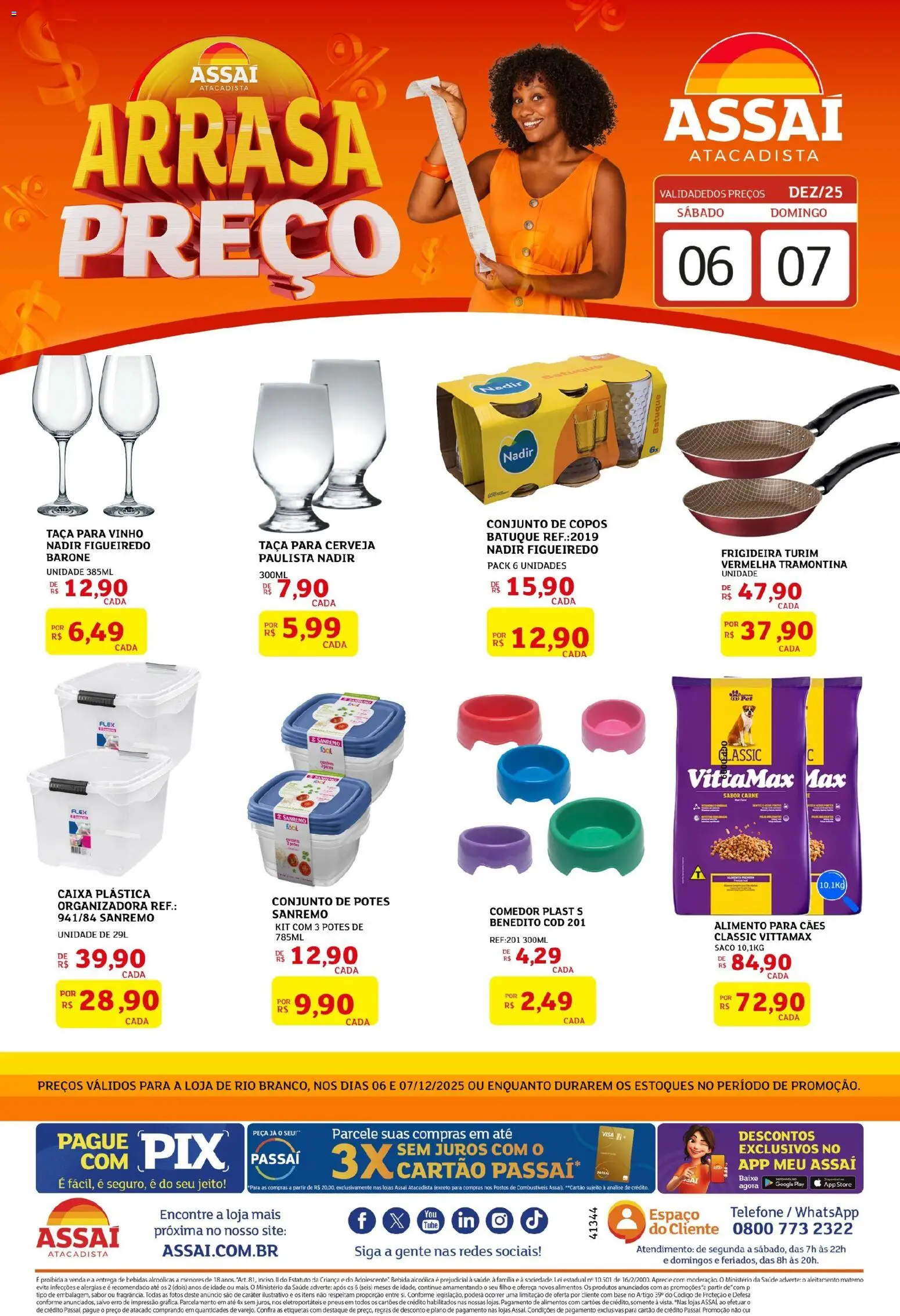 Assaí Atacadista Folheto - válido de 06.12.2025 | Página: 1 | Produtos: Frigideira, Caixa, Vinho, Potes