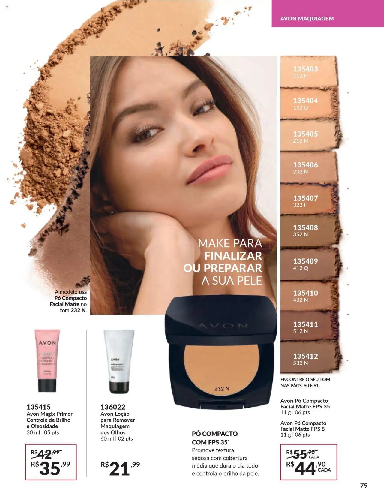 Avon Folheto - válido de 07.10.2025 | Página: 79 | Produtos: Pó compacto, Maquiagem, Pó, Primer