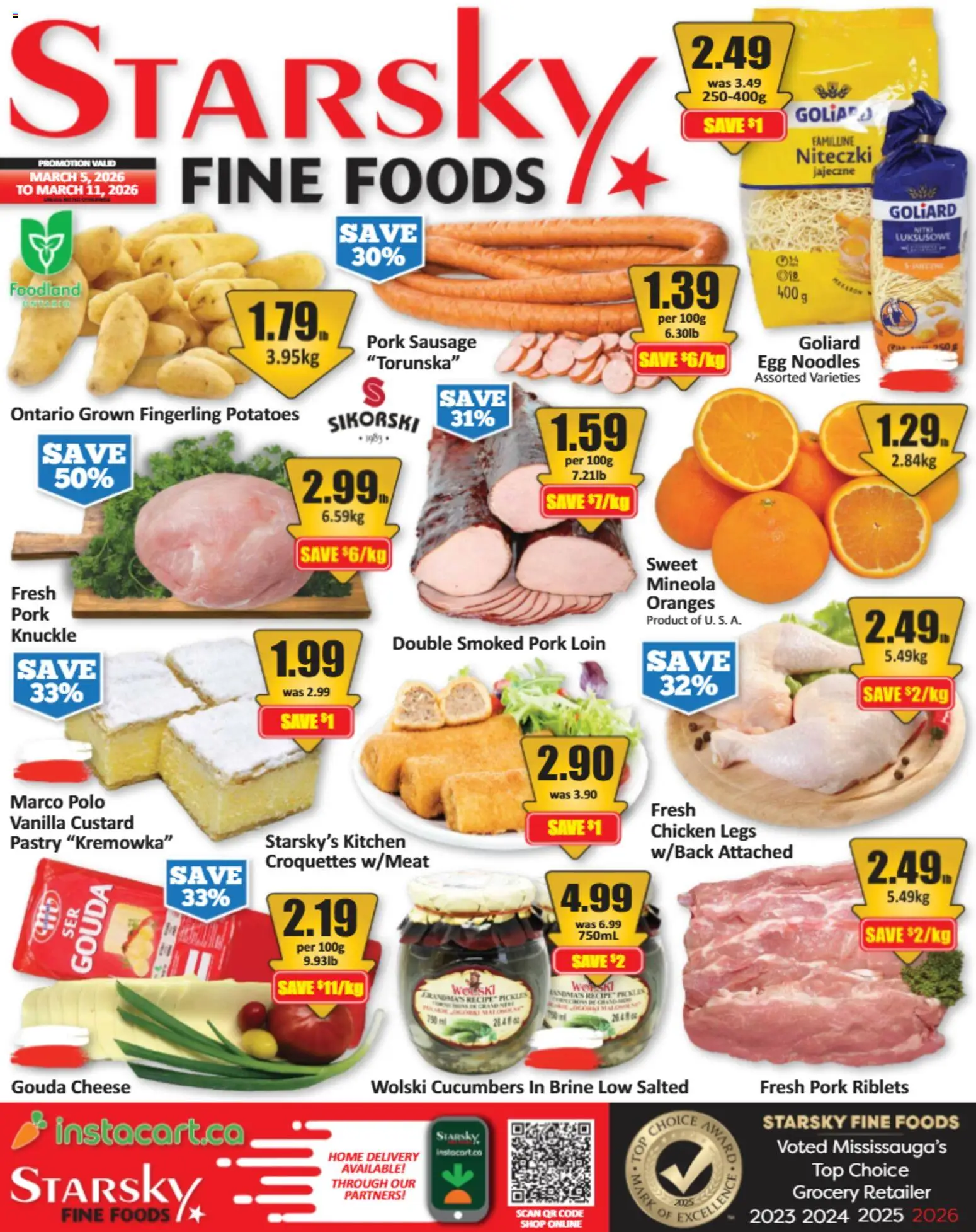 Starsky flyer valid from 05.03.2026 | Page: 1 | Products: Noodles, Cucumbers, Cheese, Pork