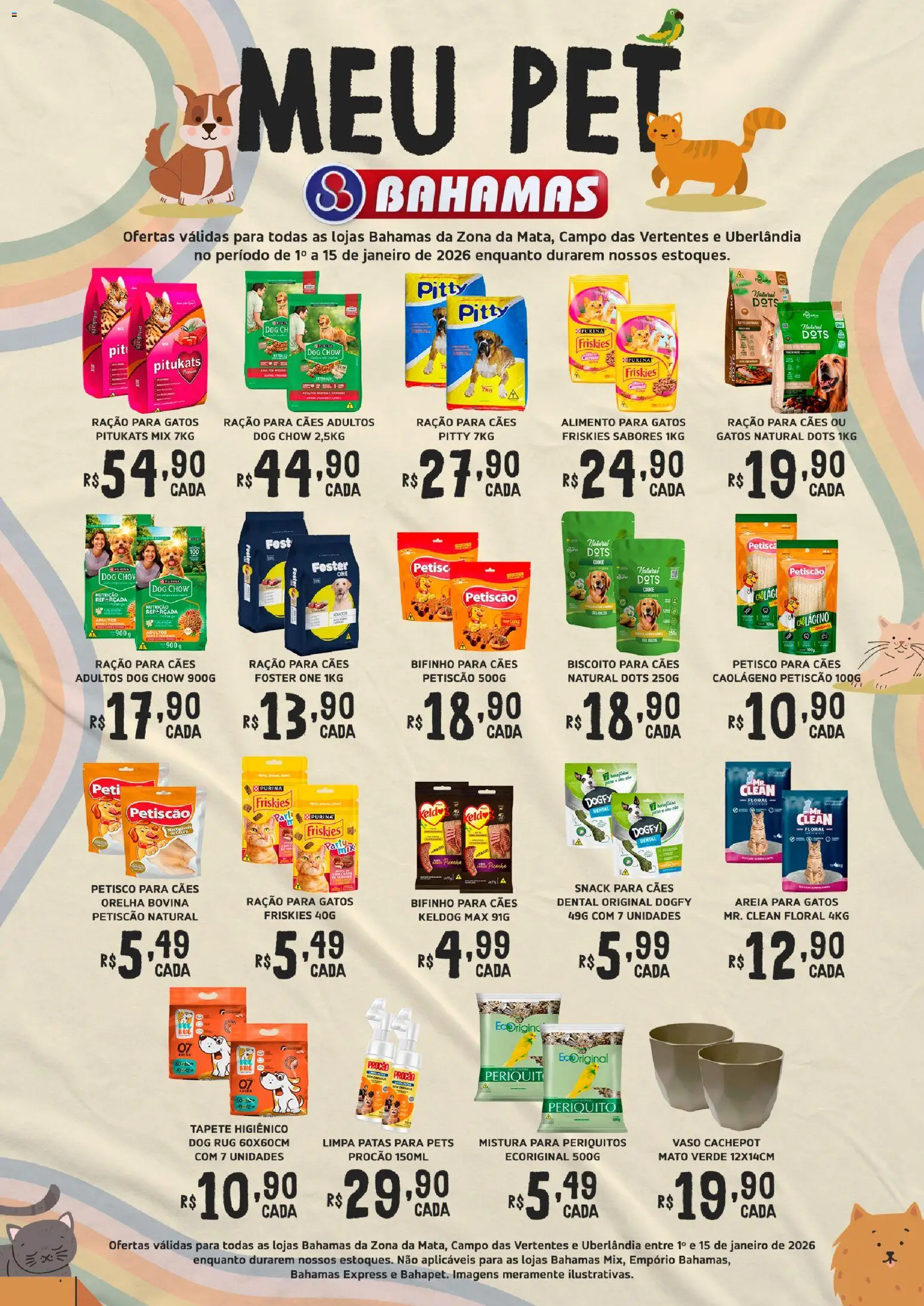 Bahamas Supermercados Folheto - válido de 01.01.2026 | Página: 1 | Produtos: Colágeno, Biscoito, Cachepot, Tapete