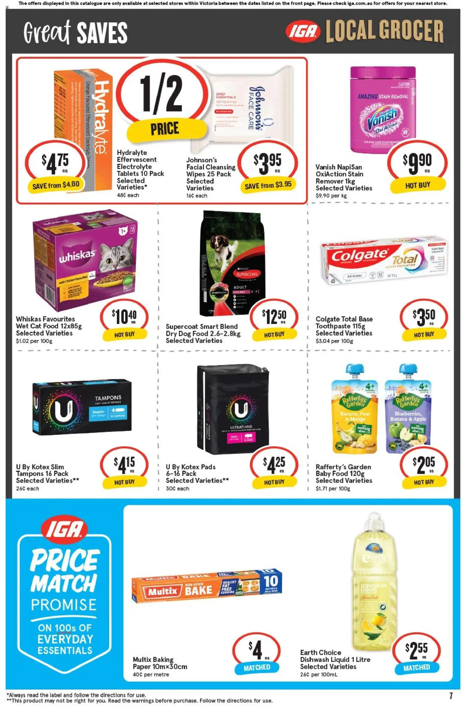 IGA catalogue - valid from 05.11.2025 | Page: 7 | Products: Toothpaste, Baby food, Tampons, Tablets