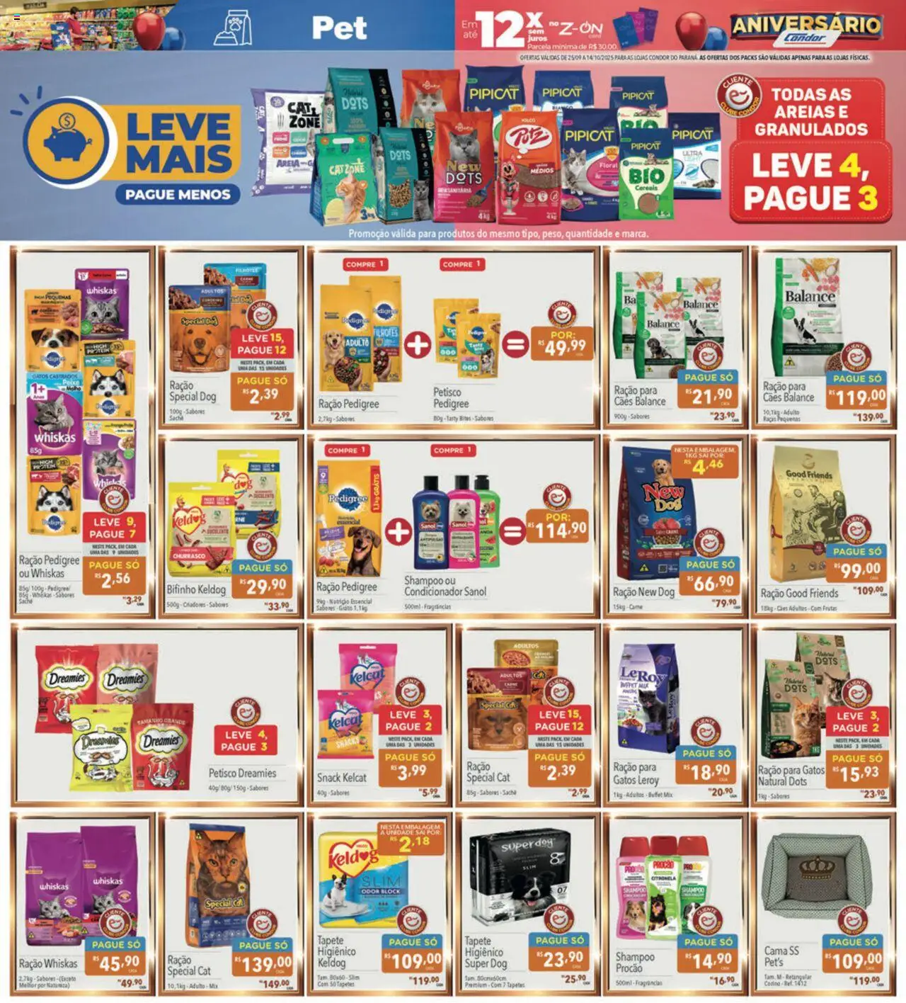 Supermercados Condor Folheto - válido de 25.09.2025 | Página: 30 | Produtos: Cama, Tapete, Peixe, Tapete higiênico
