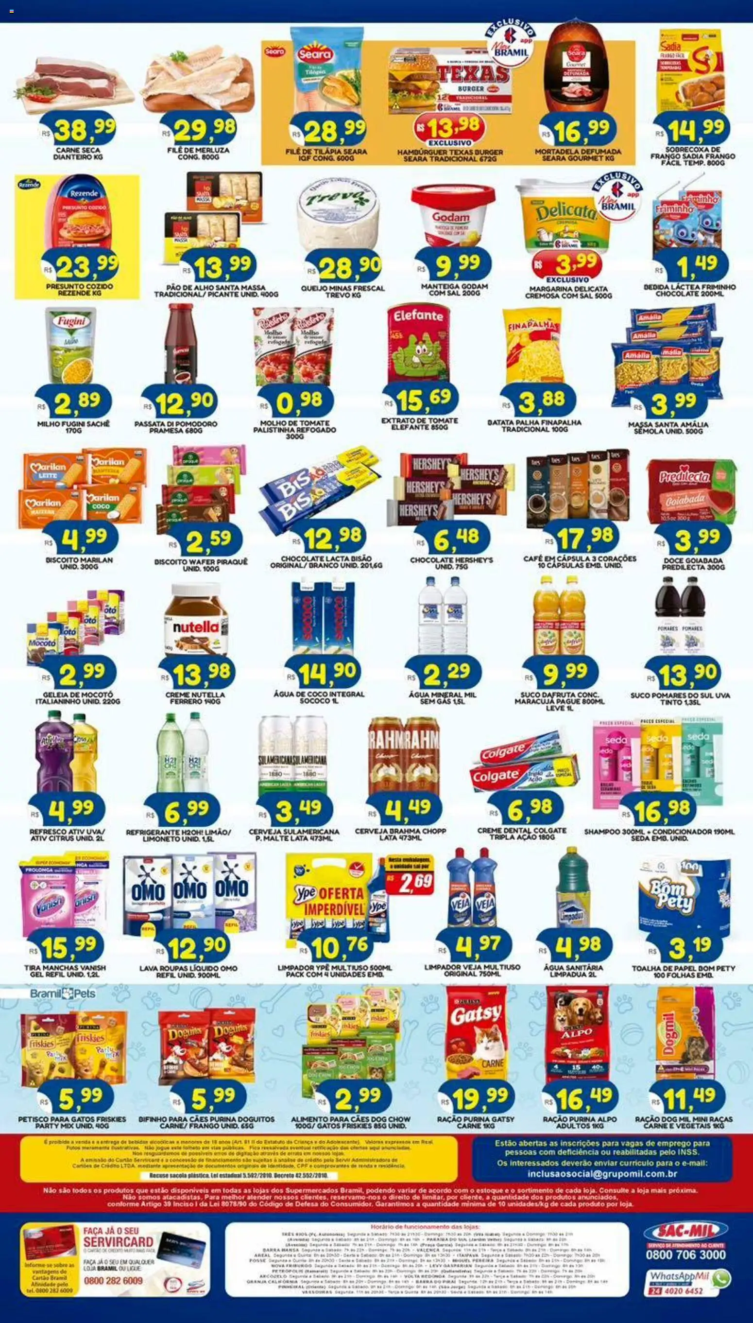 Bramil Supermercados Folheto - válido de 12.01.2026 | Página: 2 | Produtos: Tilápia, Mortadela, Hambúrguer, Água mineral