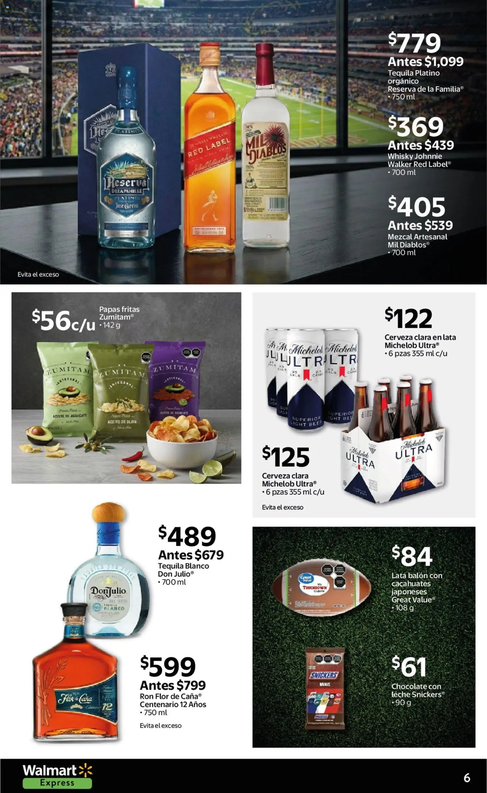 Nuevas ofertas de Walmart Express válidas en toda la República Mexicana desde el 30.01.2026. ¡Encuentra las mejores ofertas en Walmart Express folleto Ofertas! | Página: 6 | Productos: Leche, Aceite, Cerveza, Whisky