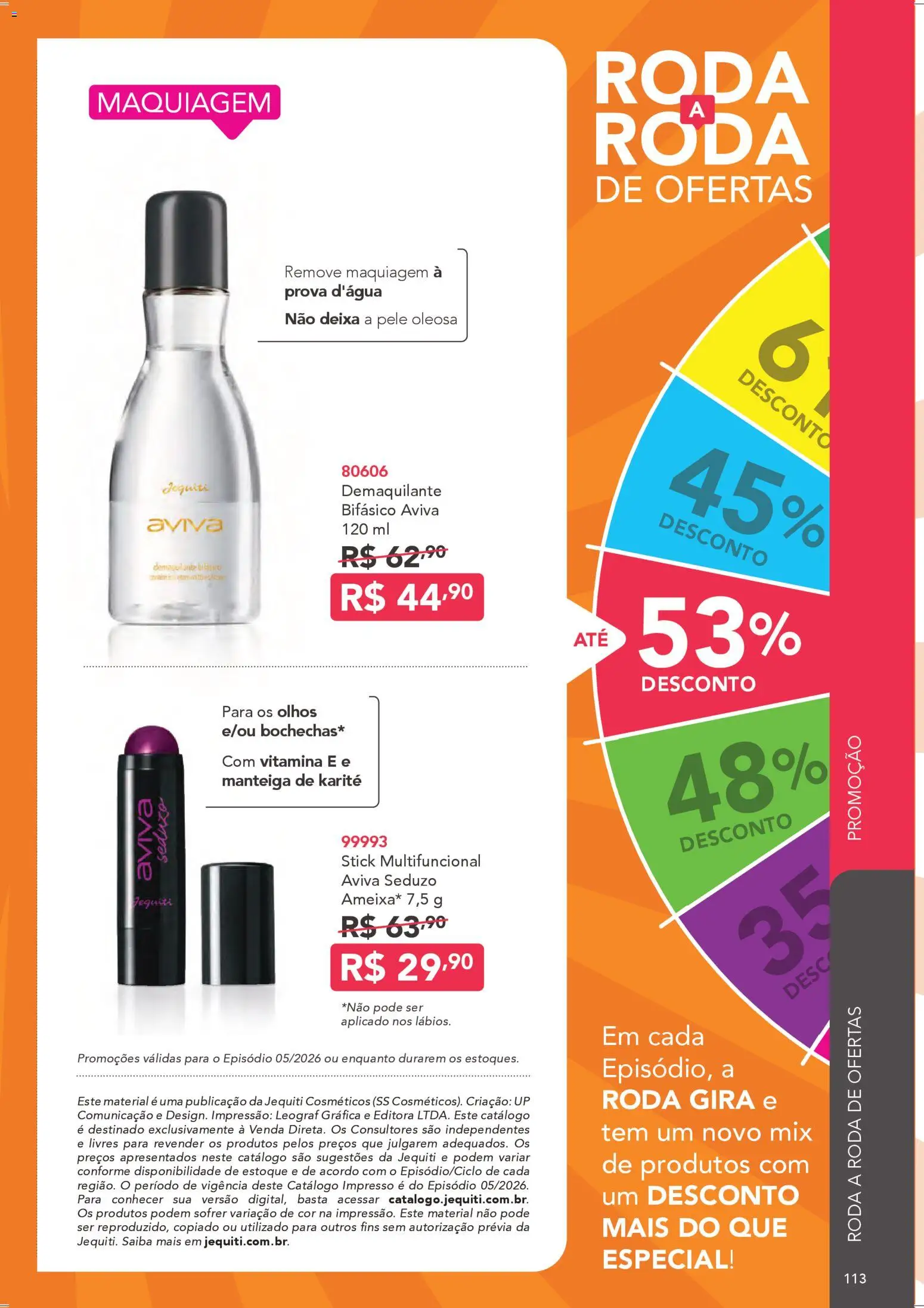 Jequiti Folheto - válido de 28.03.2026 | Página: 113 | Produtos: Maquiagem, Multifuncional, Manteiga, Demaquilante
