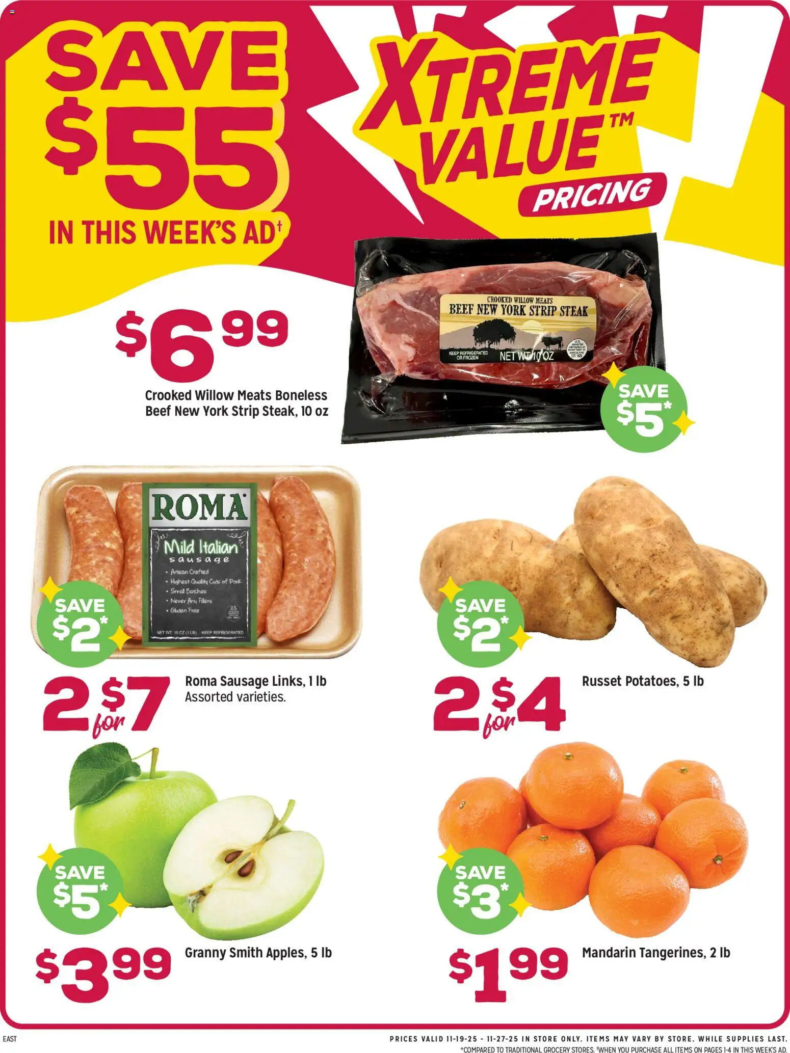 Grocery Outlet Weekly Ad - OH - valid from 19.11.2025 | Page: 2 | Products: Pork, Beef, Sausage