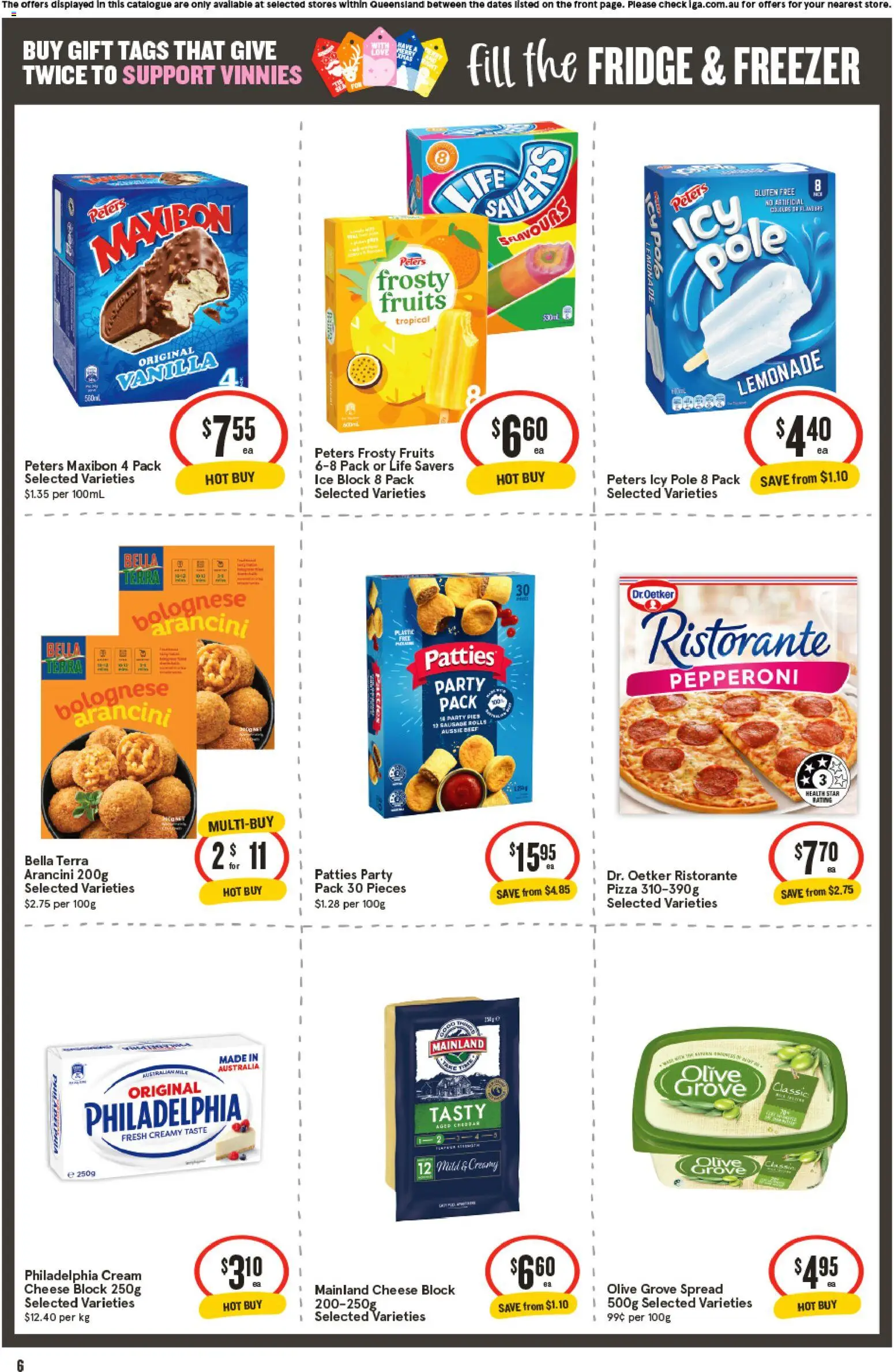 IGA catalogue - valid from 12.11.2025 | Page: 6 | Products: Cream, Pies, Fridge, Freezer
