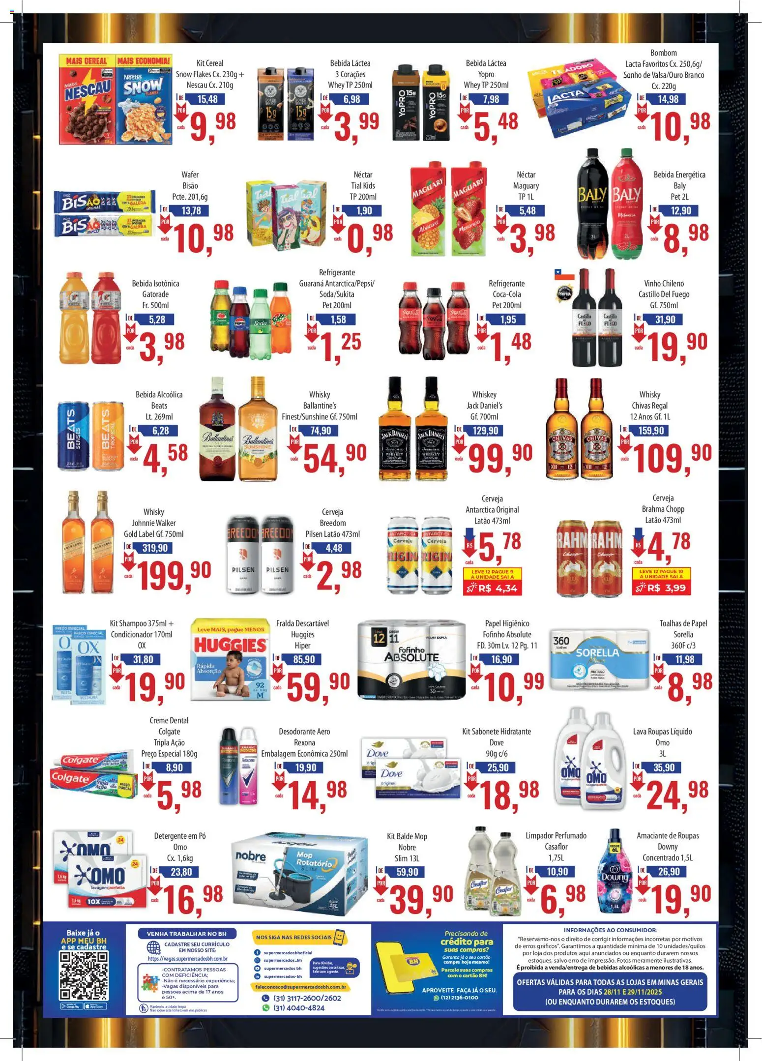 Supermercados BH Folheto - válido de 28.11.2025 | Página: 2 | Produtos: Guaraná, Desodorante, Cerveja, Dove