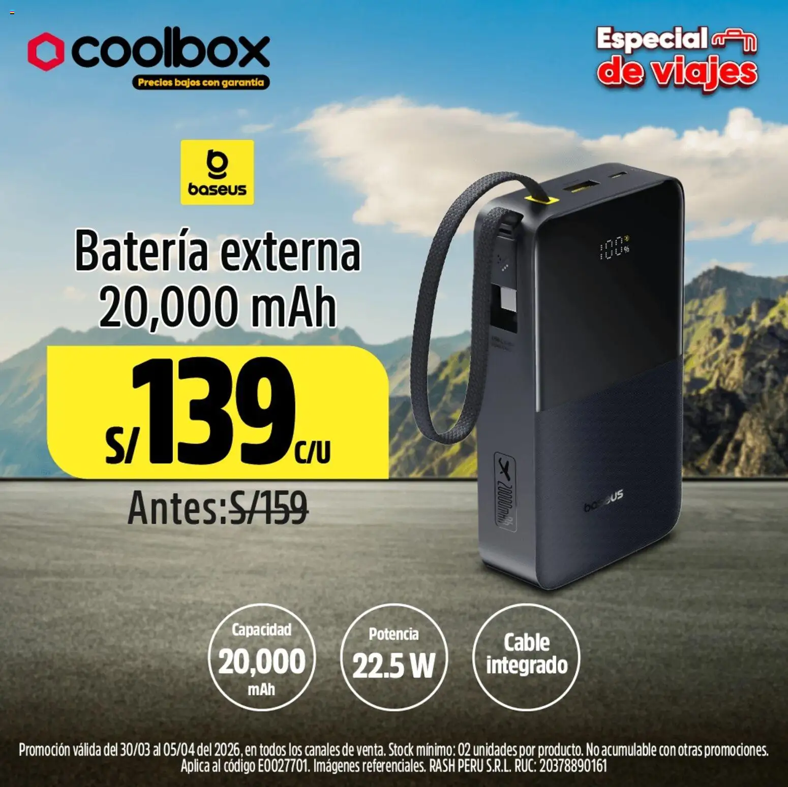 Catálogo Coolbox válido desde 30.03.2026 | Página: 8 | Productos: Batería, Cable