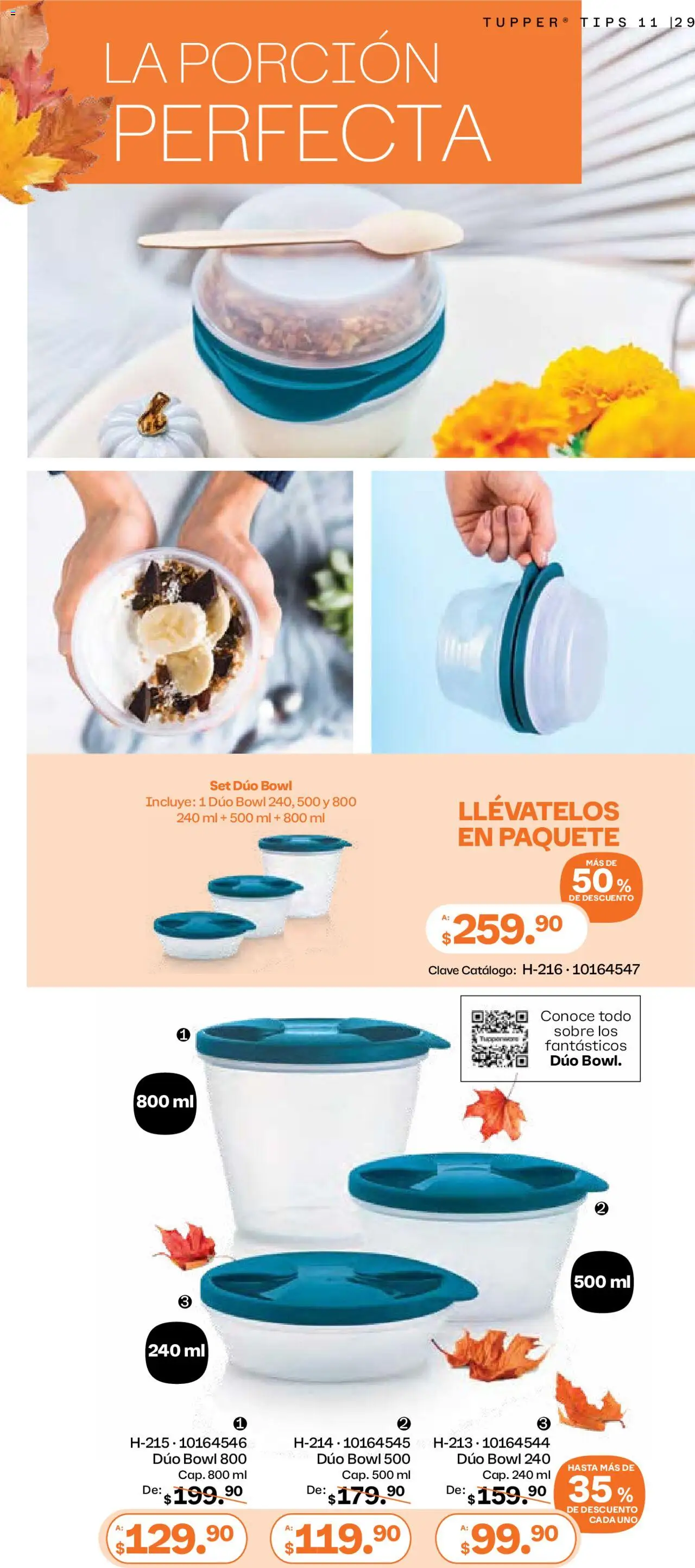 Nuevas ofertas de Tupperware válidas en toda la República Mexicana desde el 06.10.2025. ¡Encuentra las mejores ofertas en Tupperware - Catálogo! | Página: 29 | Productos: Tupper, Bowl, Sobre
