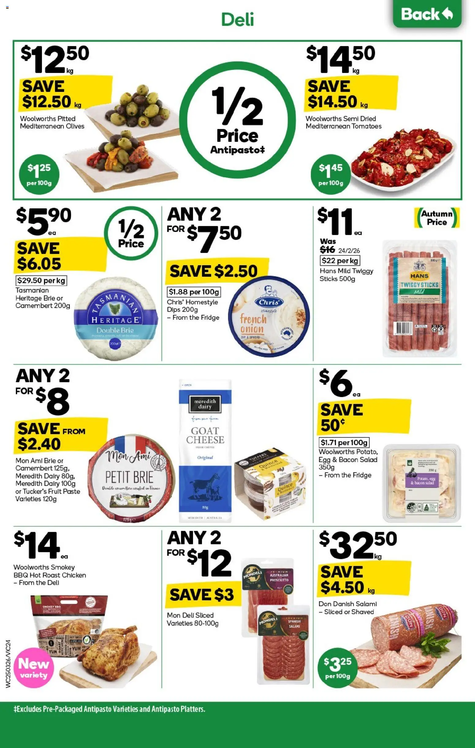 Woolworths catalogue - valid from 25.03.2026 | Page: 24 | Products: Dairy, Cheese, Salad, Fridge