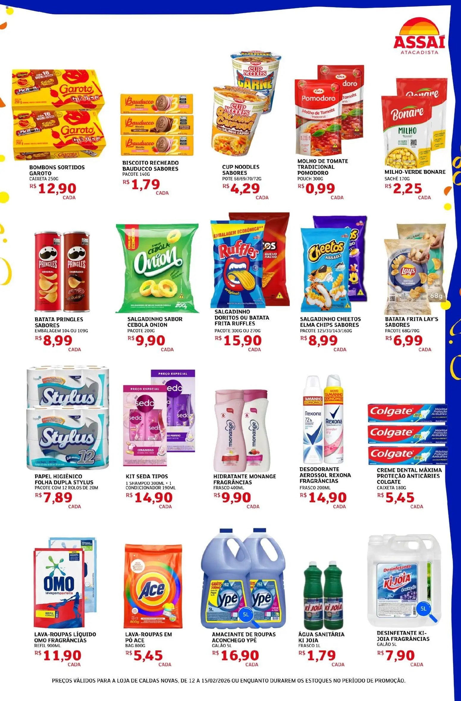 Assaí Atacadista Folheto - válido de 12.02.2026 | Página: 3 | Produtos: Shampoo, Molho de tomate, Amaciante de roupas, Queijo