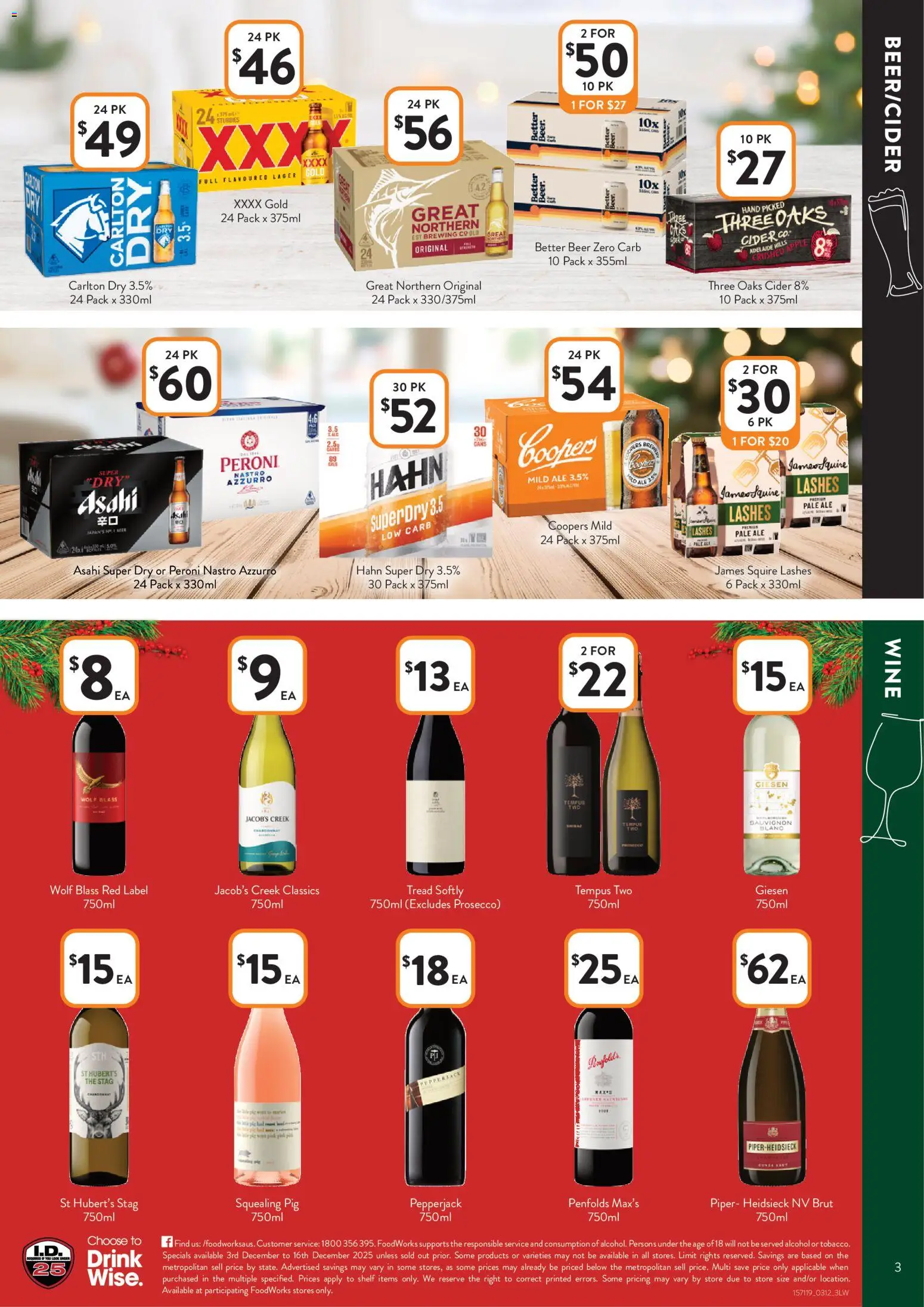 Foodworks catalogue - valid from 03.12.2025 | Page: 3 | Products: Shelf, Fur, Wine, Beer