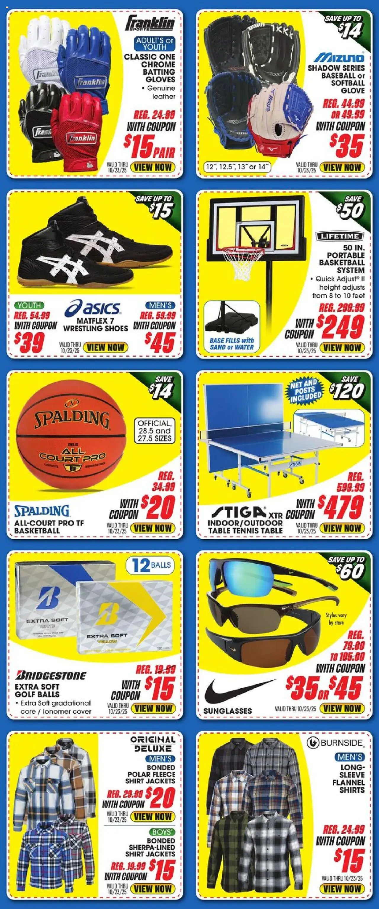 Big 5 Sporting Goods Weekly Ad - valid from 17.10.2025 | Page: 4 | Products: Table, Shirt, Water, Gloves