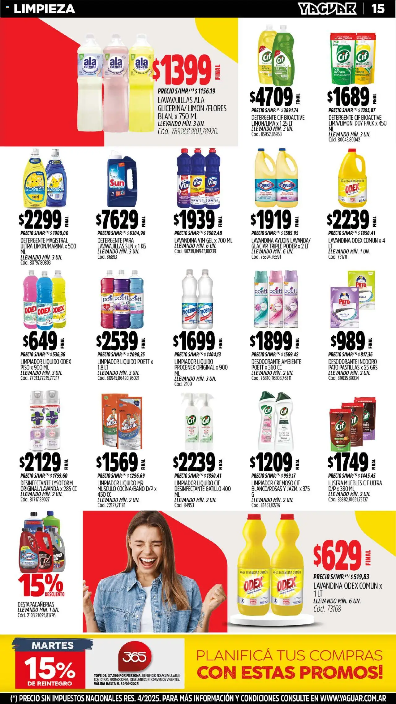 Yaguar - Trelew │ válido desde el 15.09.2025 | Página: 17 | Productos: Lavandina, Lavavajillas, Inodoro, Brillo