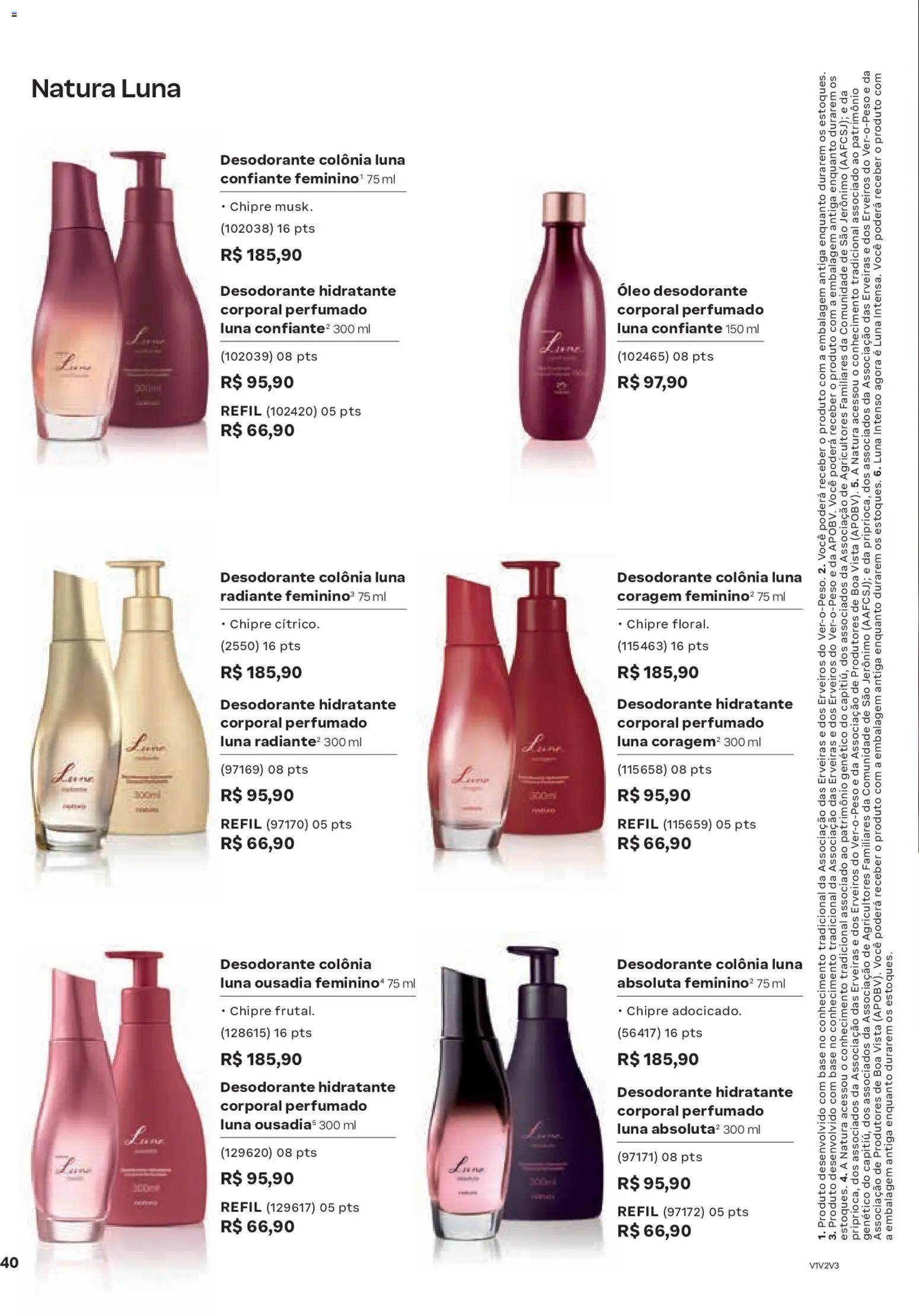 Natura Folheto - válido de 13.01.2026 | Página: 40 | Produtos: Hidratante corporal, Desodorante, Óleo, Base