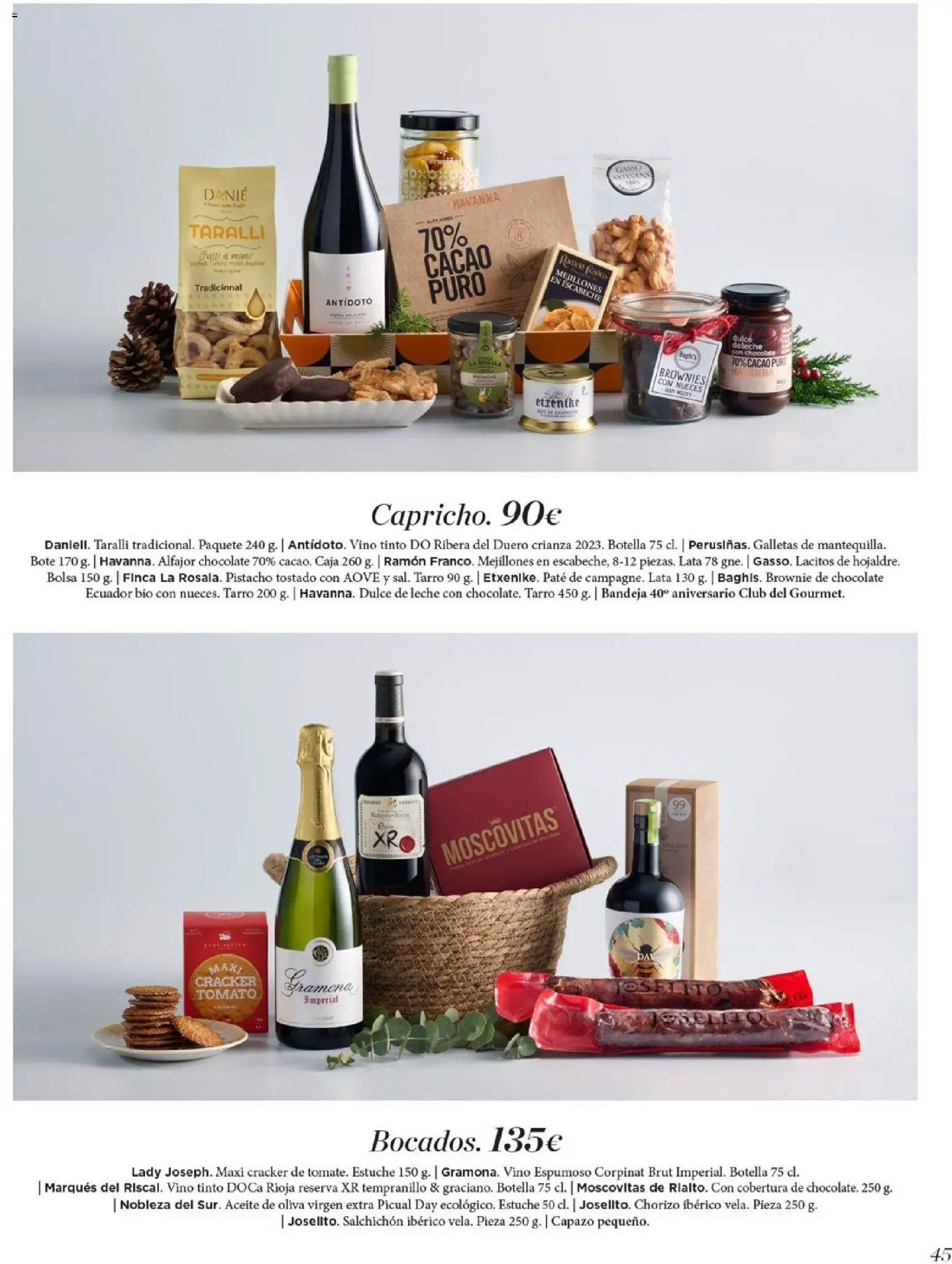 Nuevas ofertas de El Corte Inglés válidas en toda la República Mexicana desde el 19.11.2025. ¡Encuentra las mejores ofertas en El Corte Inglés catálogo El Placer De Regalar! | Página: 45 | Productos: Bandeja, Aceite de oliva, Galletas, Botella