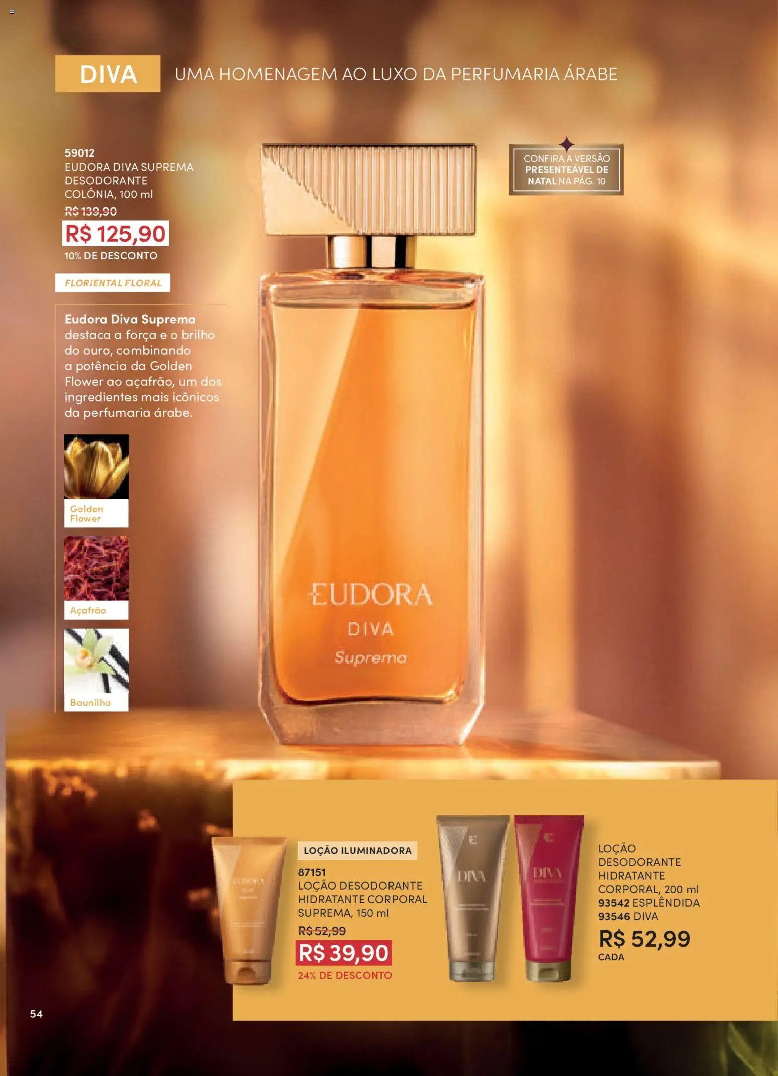 Eudora Folheto - válido de 10.11.2025 | Página: 54 | Produtos: Açafrão, Hidratante corporal, Desodorante