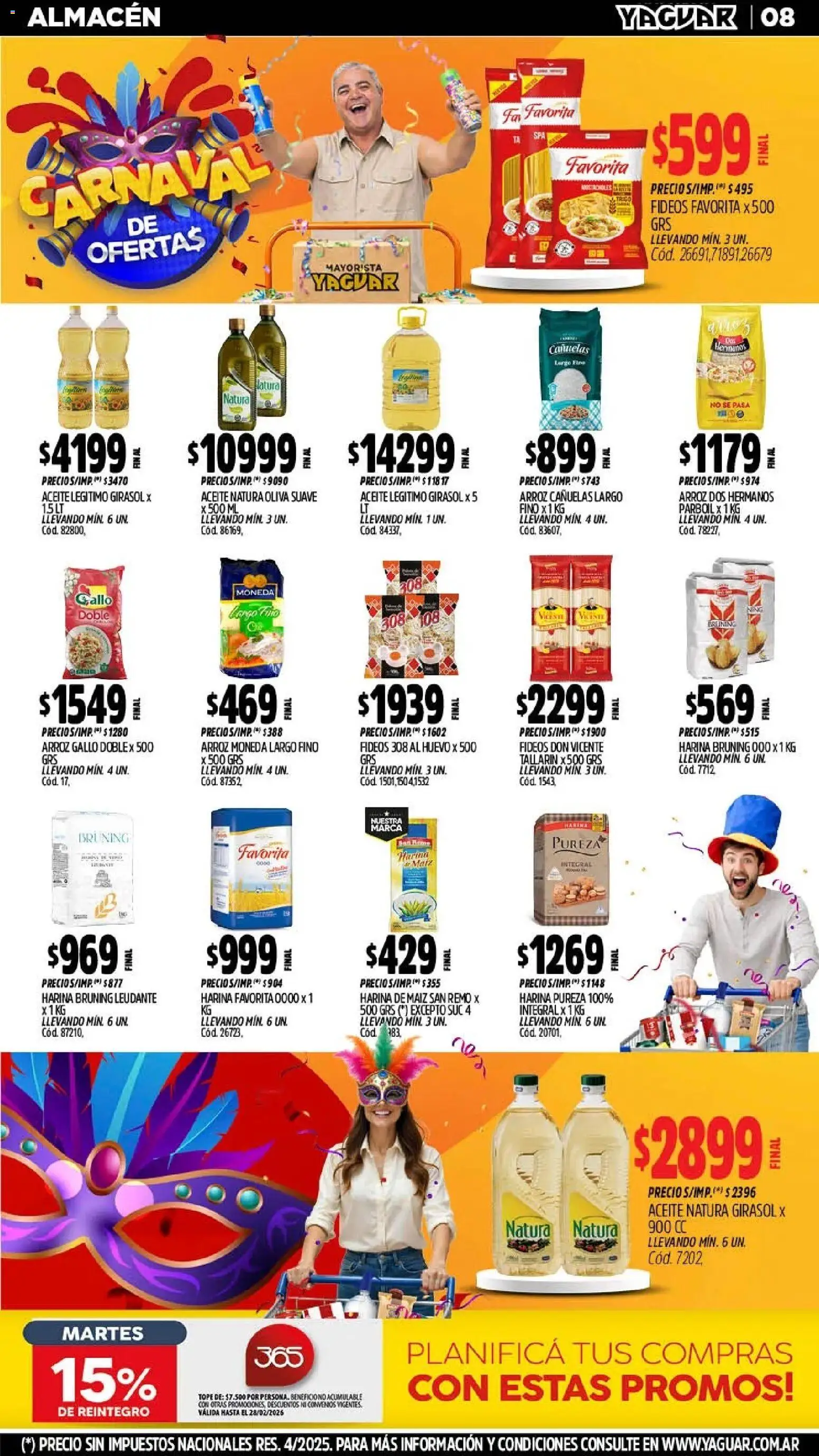 Yaguar catálogo │ válido desde el 02.02.2026 | Página: 7 | Productos: Harina, Aceite, Arroz, Fideos