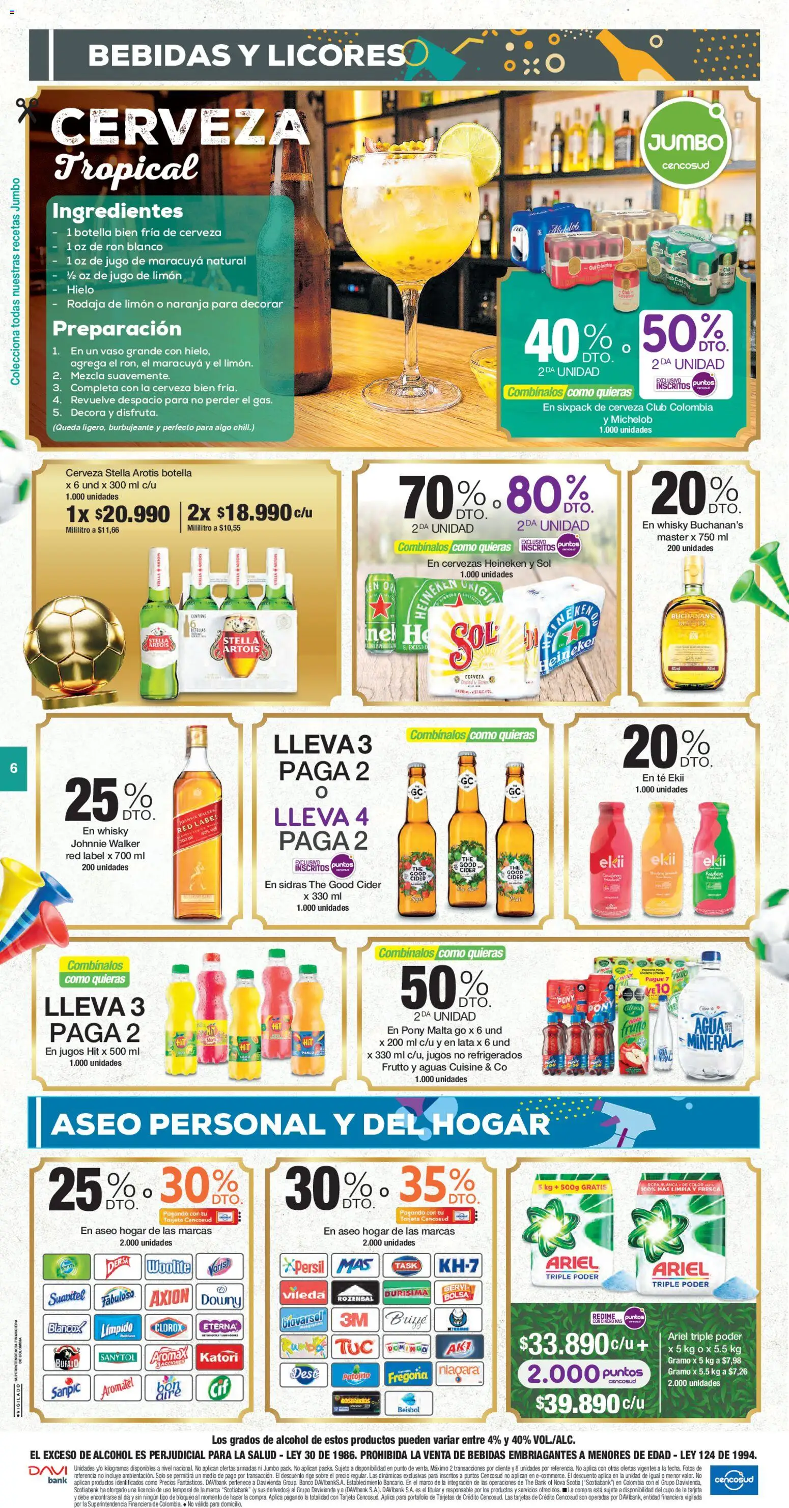 Jumbo revista - valida desde el 13.03.2026 | Página: 6 | Productos: Bolsa, Ron, Limón, Cerveza