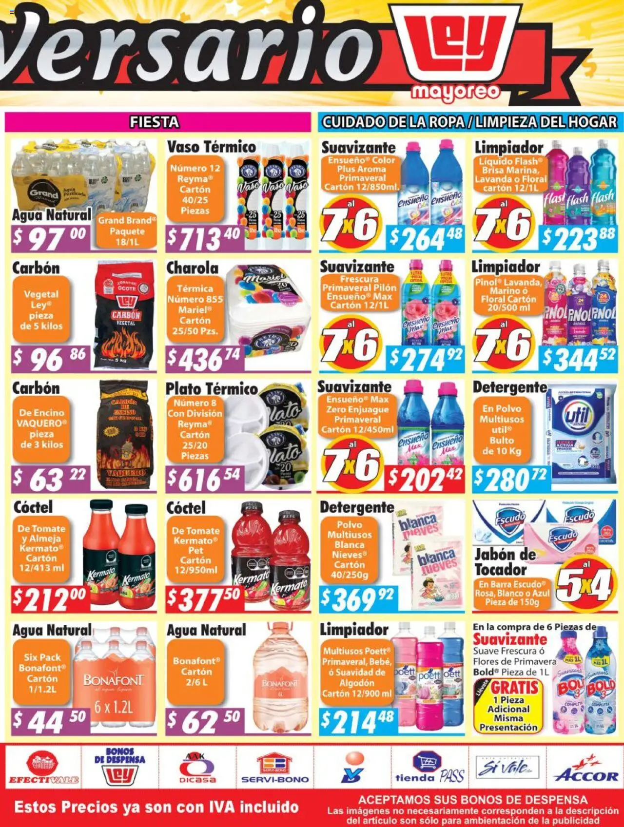 Nuevas ofertas de Casa Ley válidas en toda la República Mexicana desde el 15.09.2025. ¡Encuentra las mejores ofertas en Casa Ley - Folleto Mayoreo! | Página: 4 | Productos: Tomate, Agua, Limpiador, Polvo