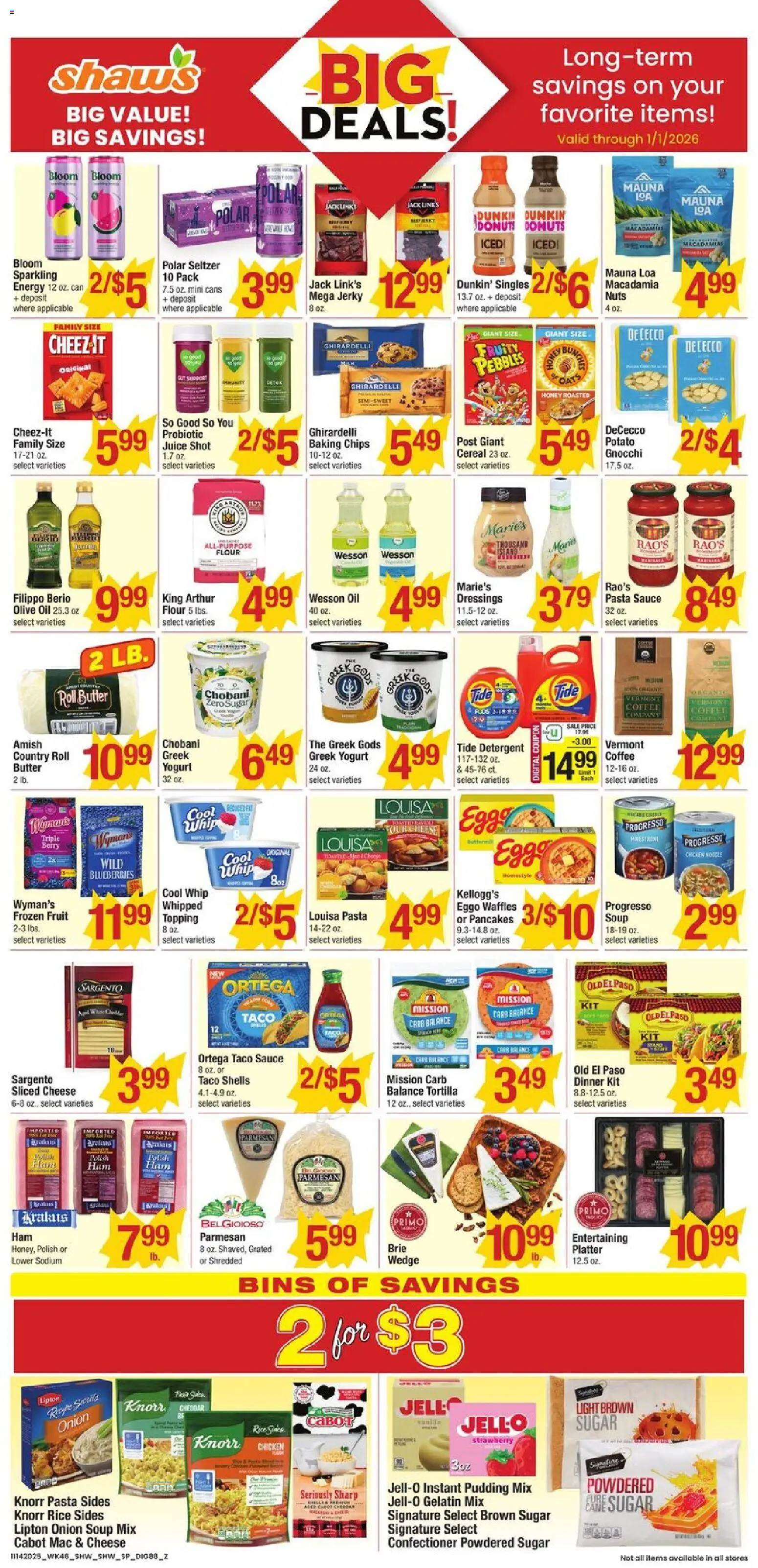 Shaw's Weekly Ad - RI - valid from 14.11.2025 | Page: 6 | Products: Yogurt, Juice, Detergent, Nuts