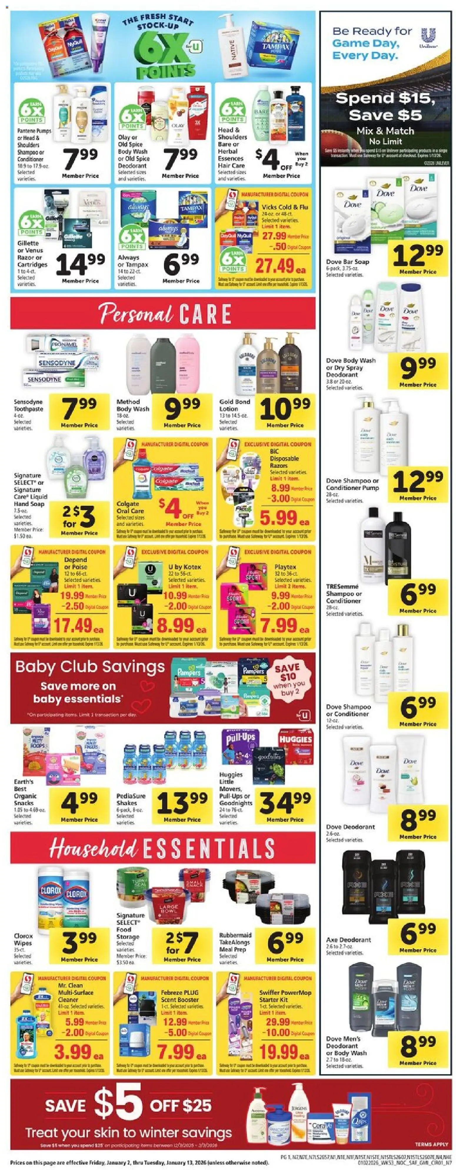 Safeway Weekly Ad - valid from 02.01.2026 | Page: 8 | Products: Conditioner, Soap, Toothpaste, Game