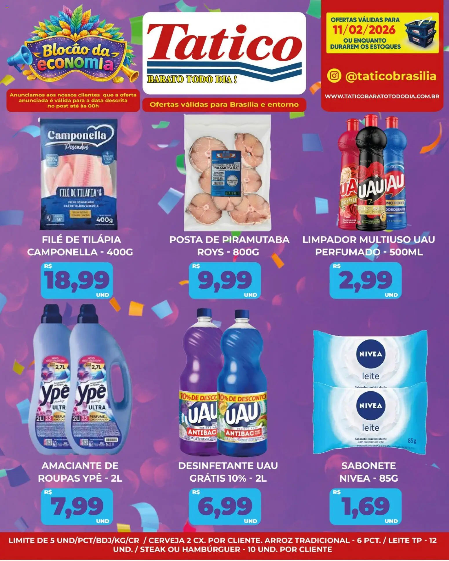 Tatico Folheto - válido de 11.02.2026 | Página: 9 | Produtos: Perfume, Leite, Roupas, Perfumes