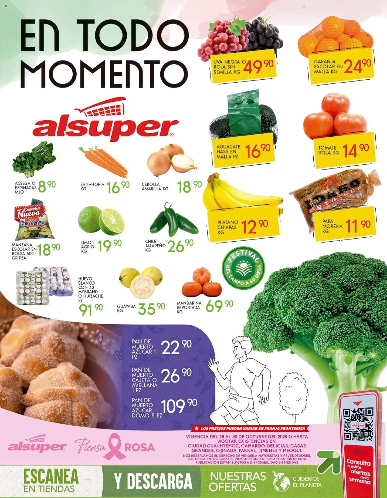 Nuevas ofertas de Alsuper válidas en toda la República Mexicana desde el 28.10.2025. ¡Encuentra las mejores ofertas en Alsuper folleto Chihuahua-Estado! | Página: 1 | Productos: Papa, Manzana, Huevo, Limón