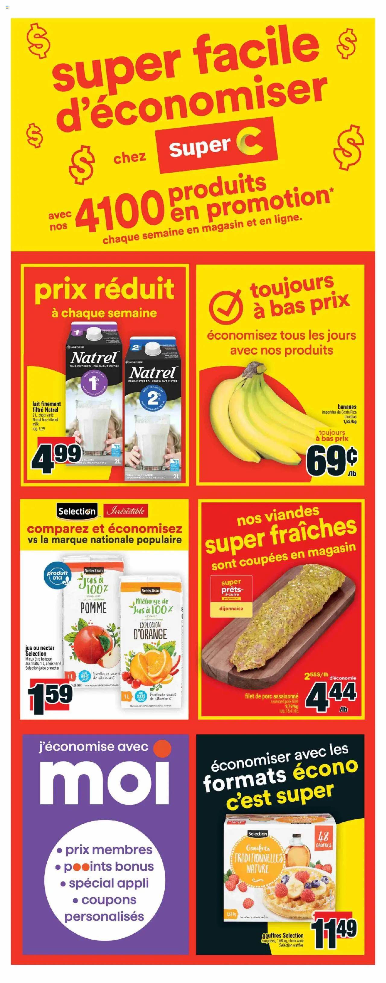 Super C flyer valid from 02.10.2025 | Page: 5 | Products: Juice, Pork, Bananas