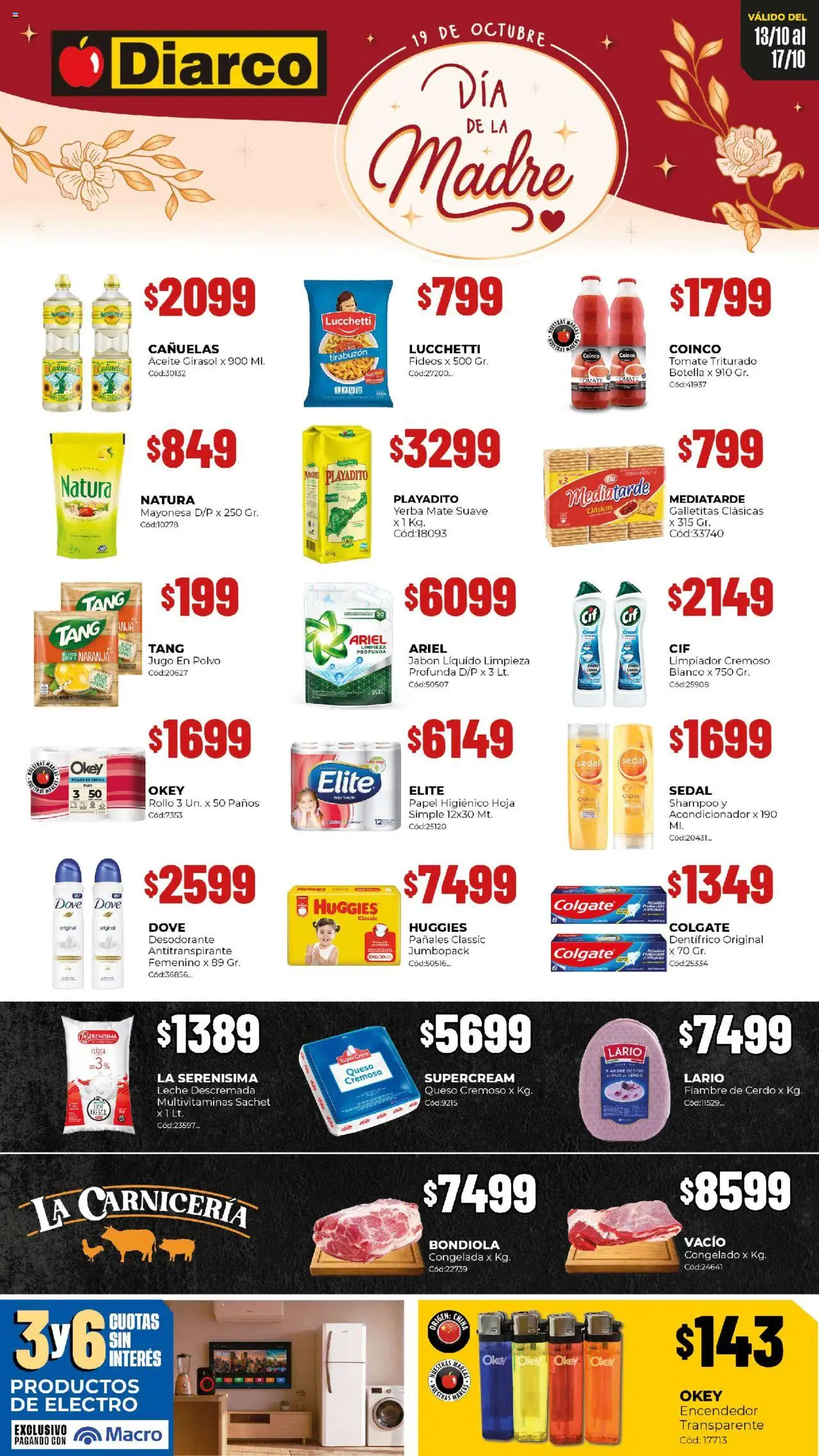 Diarco - Ofertas Tdf │ válido desde el 13.10.2025 | Página: 1 | Productos: Galletitas, Jabón, Tomate, Crema