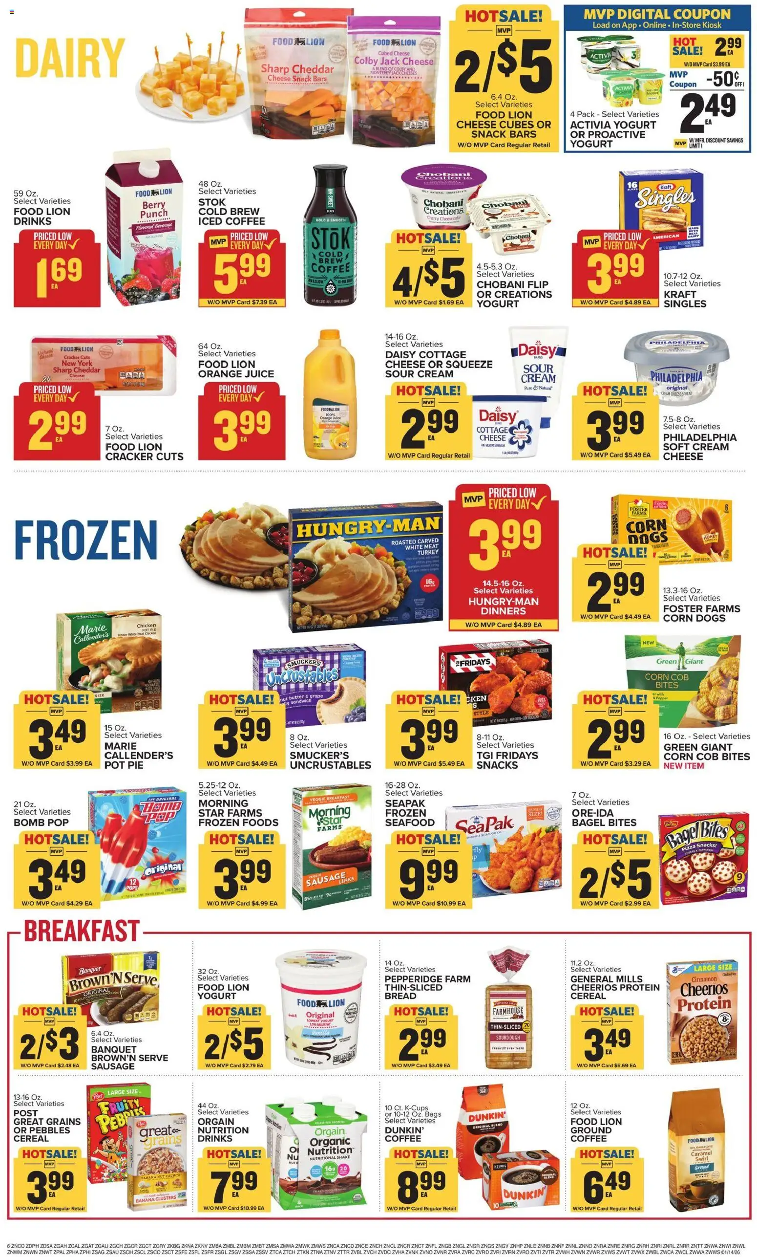 Food Lion Weekly Ad - valid from 14.01.2026 | Page: 11 | Products: Hoe, Cottage cheese, Pepper, Seafood
