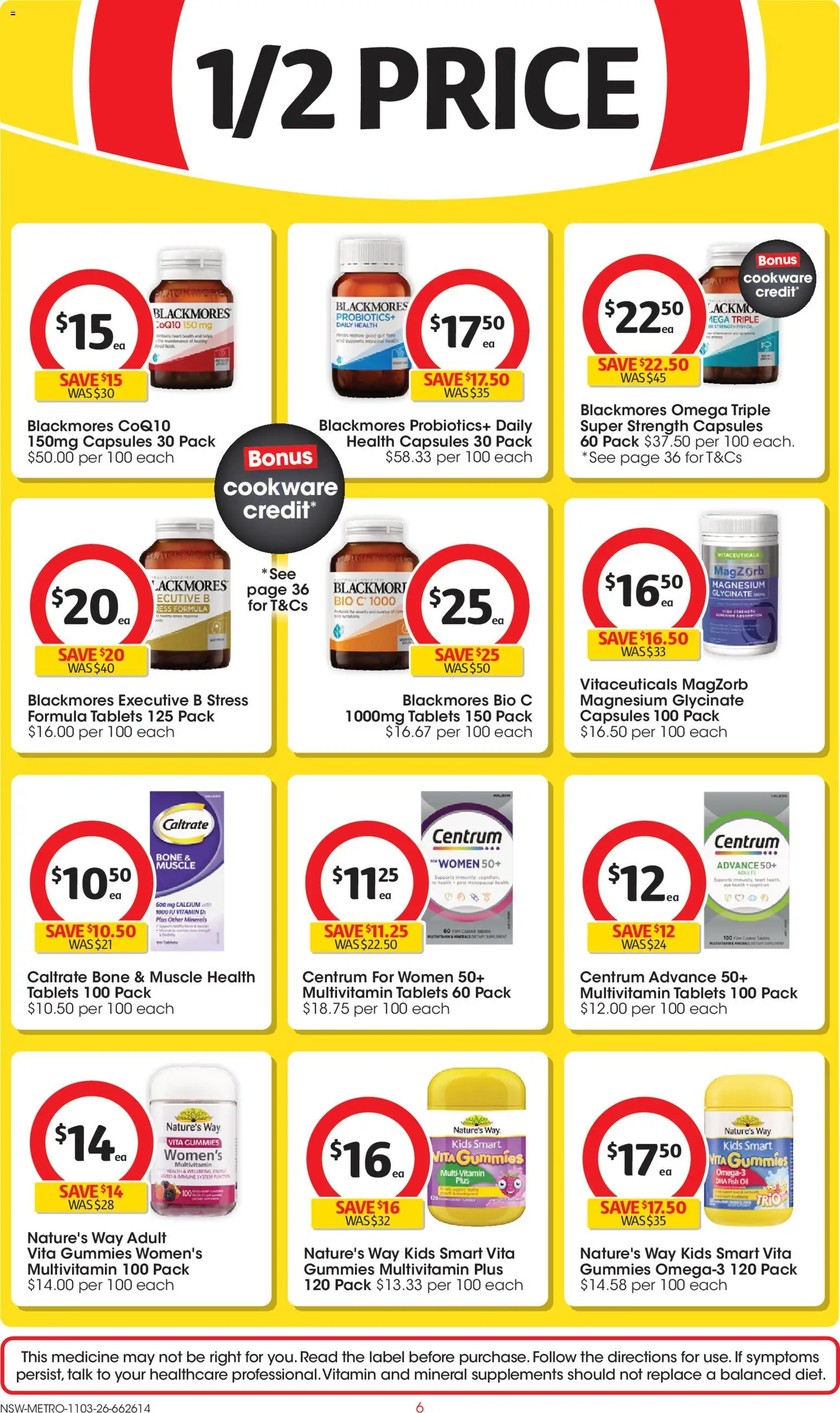 Coles catalogue - valid from 11.03.2026 | Page: 6 | Products: Oil, Cookware, Multivitamin, Vitamin
